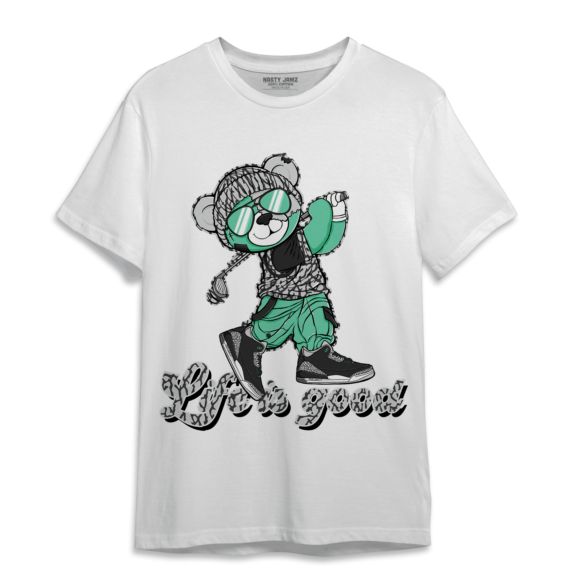Green Glow 3s T Shirt Match BER Like Golf - NastyJamz