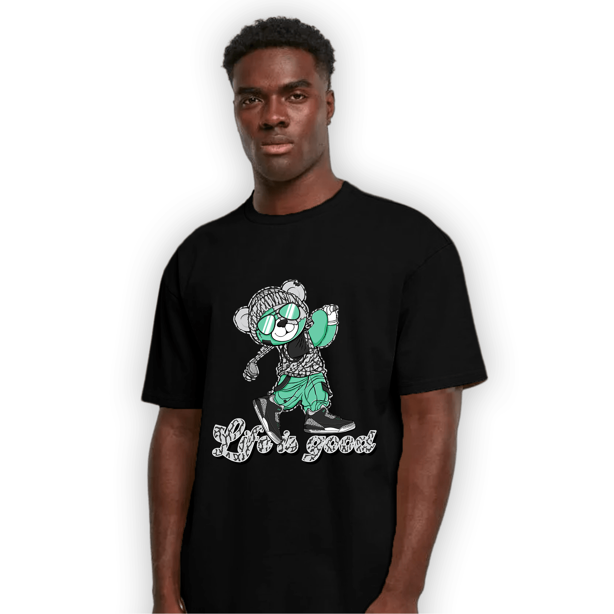Green Glow 3s T Shirt Match BER Like Golf - NastyJamz