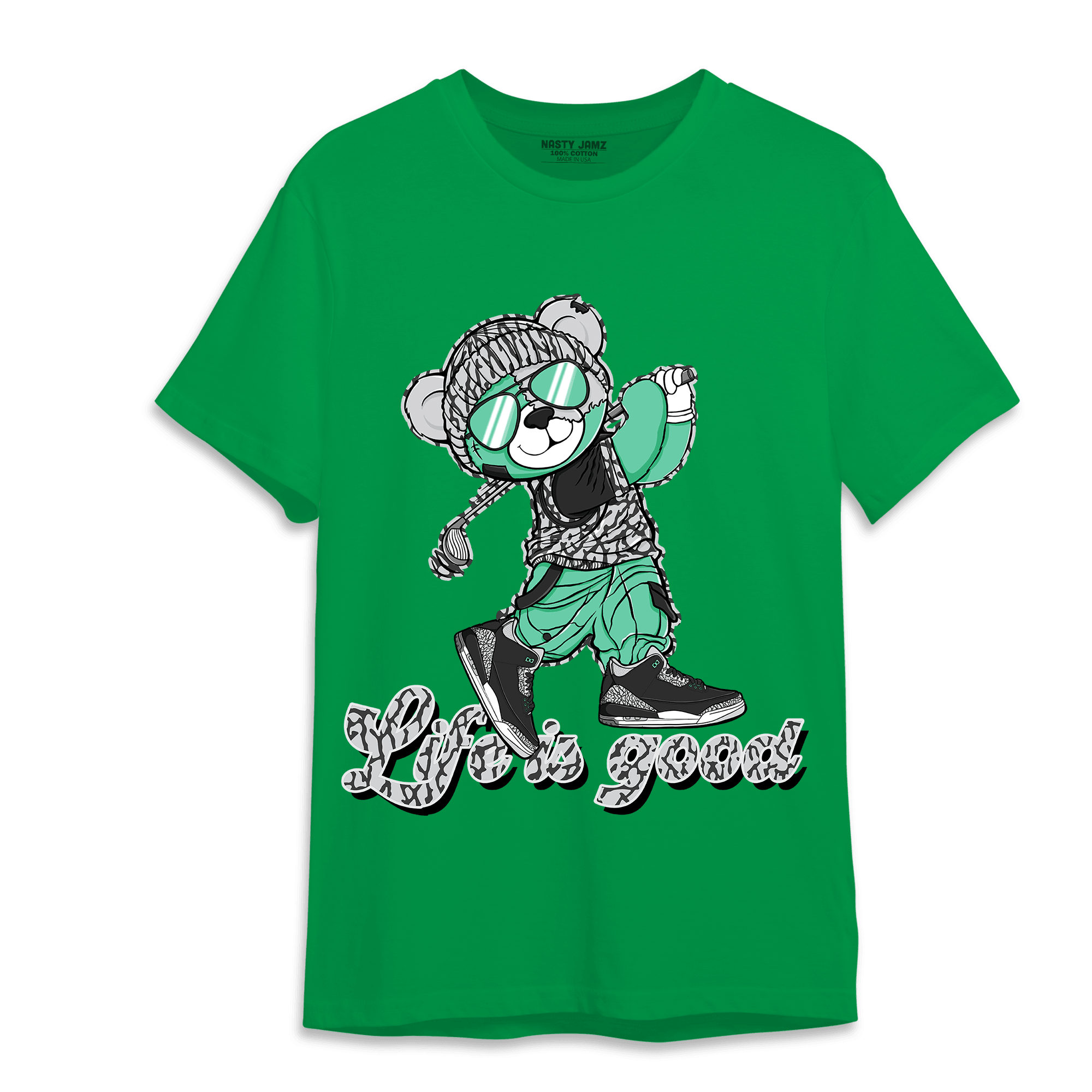 Green Glow 3s T Shirt Match BER Like Golf - NastyJamz