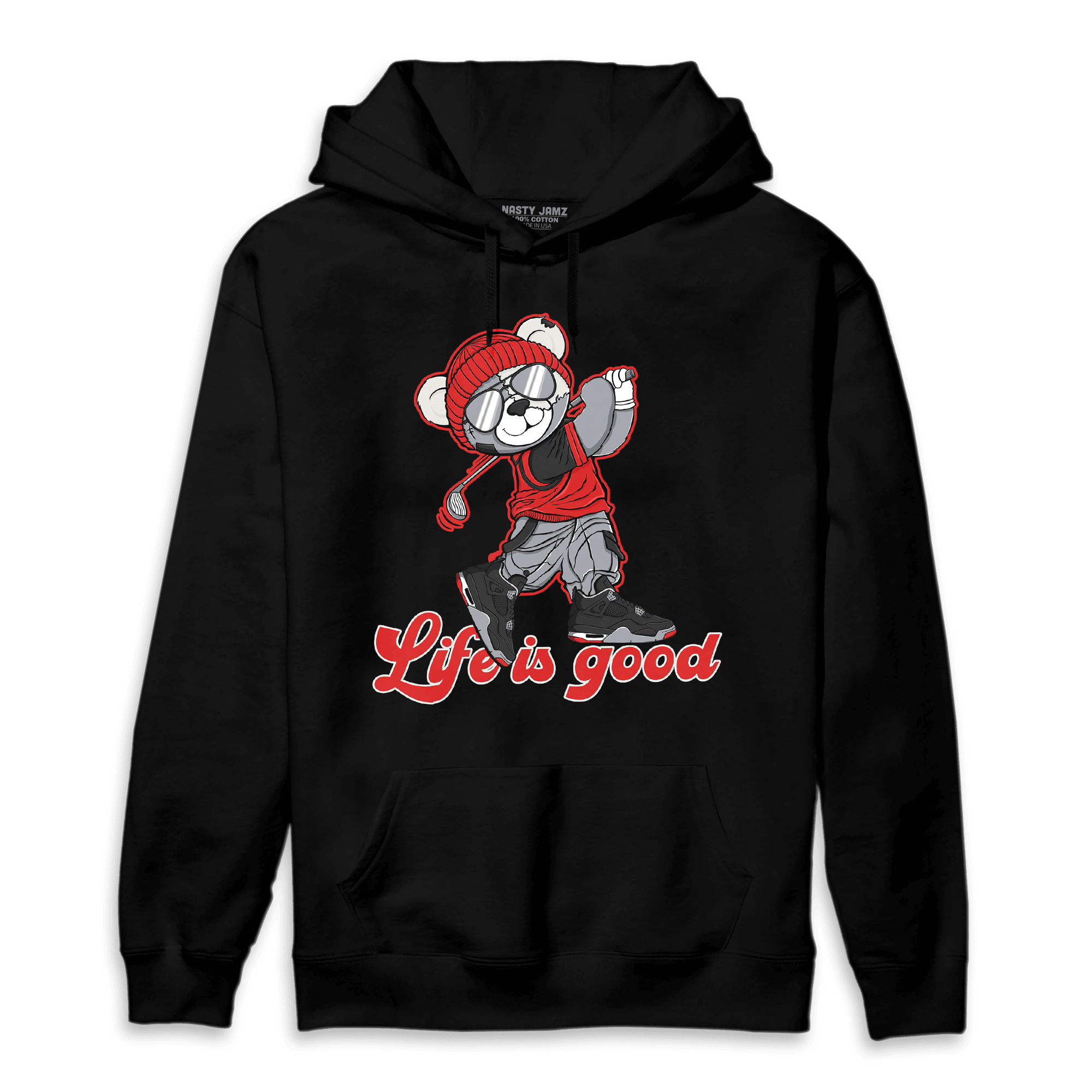 Bred Reimagined 4s Hoodie Match BER Like Golf - NastyJamz