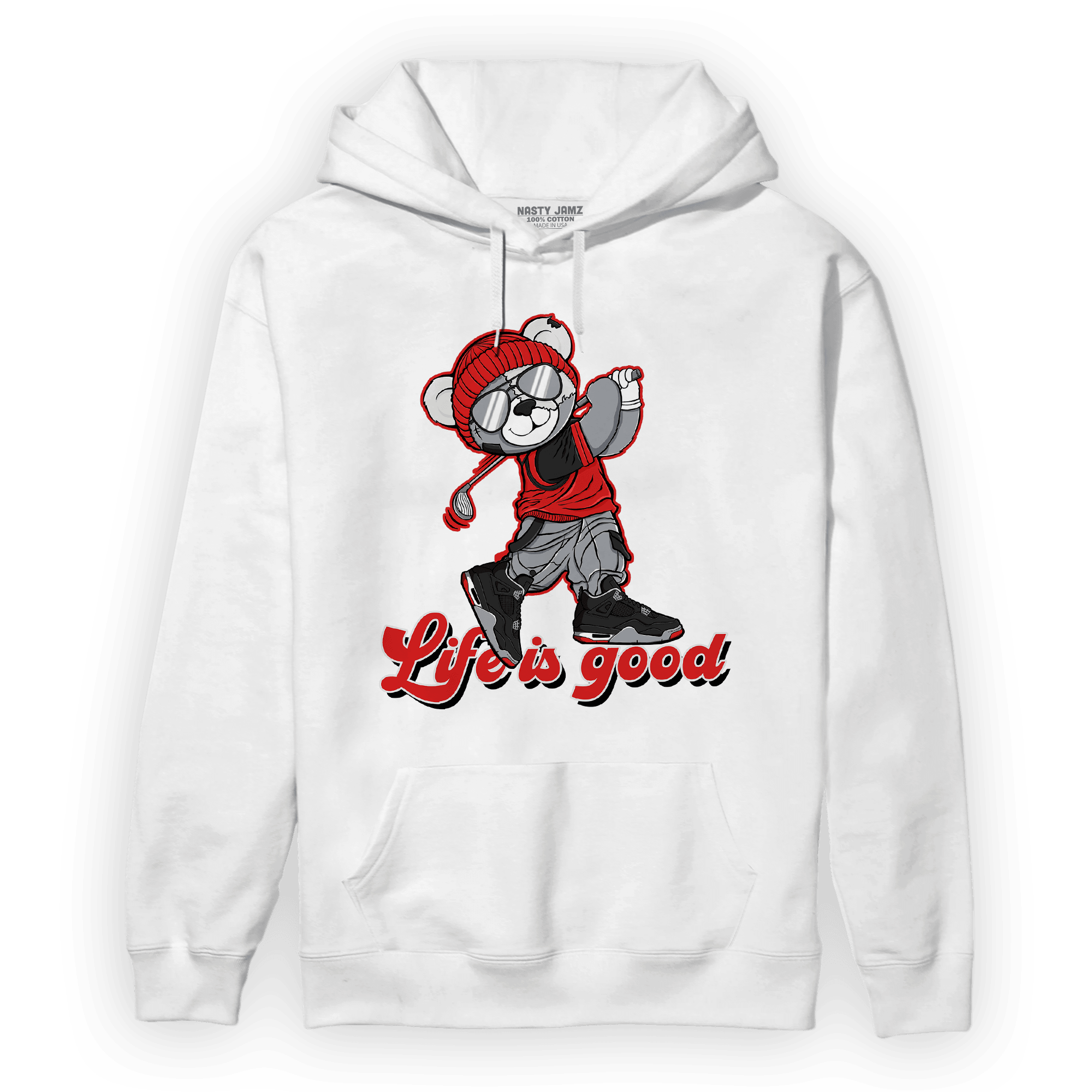 Bred Reimagined 4s Hoodie Match BER Like Golf - NastyJamz