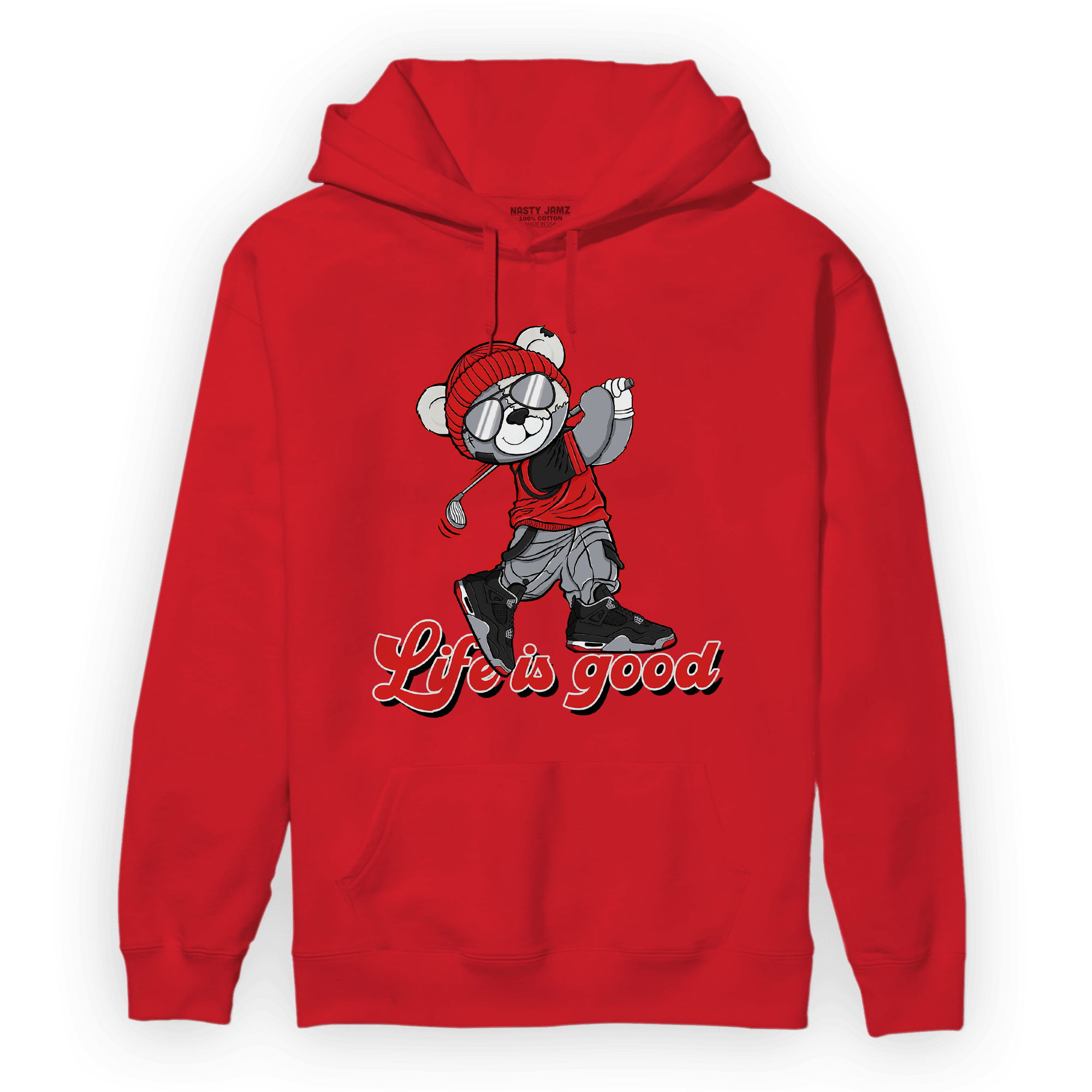 Bred Reimagined 4s Hoodie Match BER Like Golf - NastyJamz