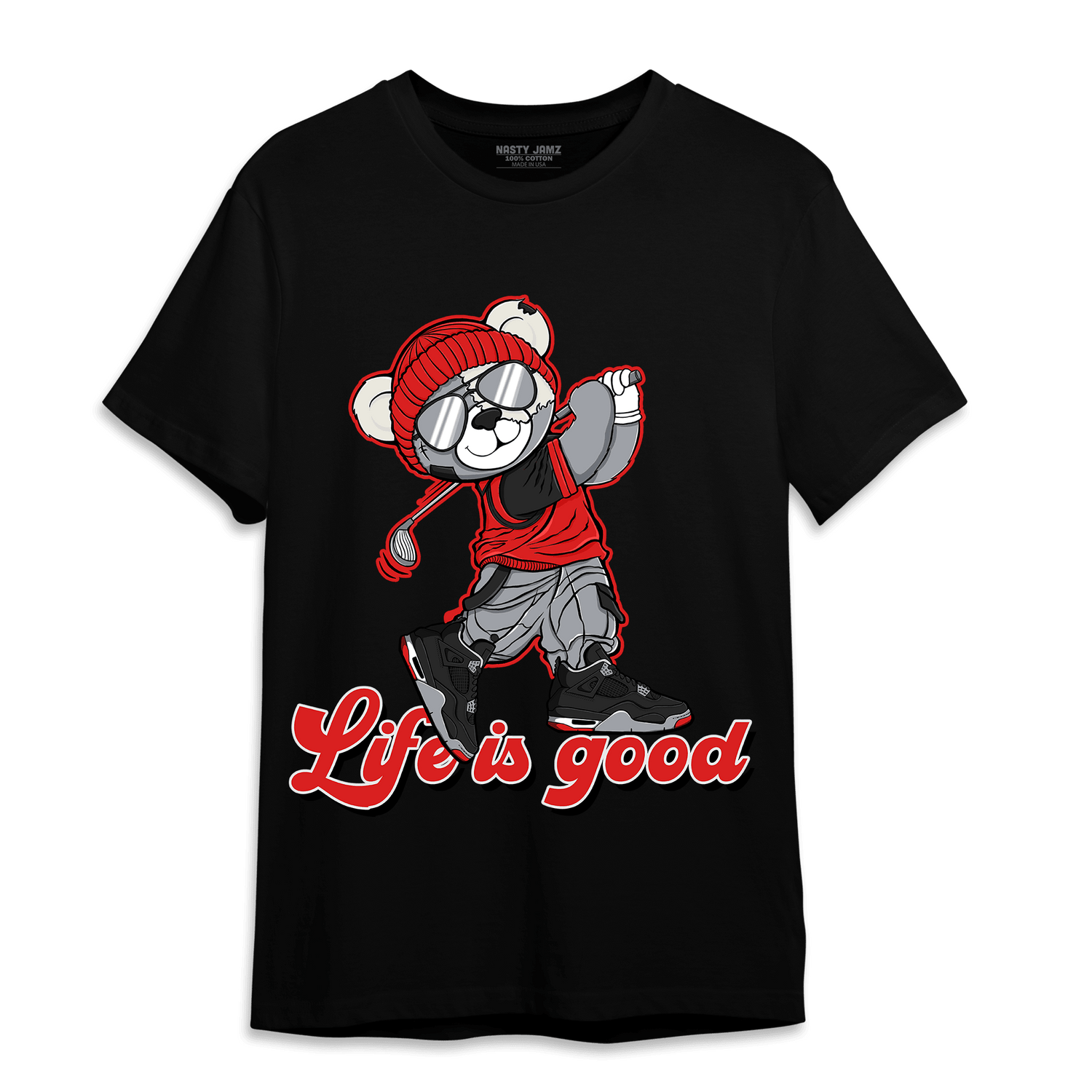 Bred Reimagined 4s T Shirt Match BER Like Golf - NastyJamz