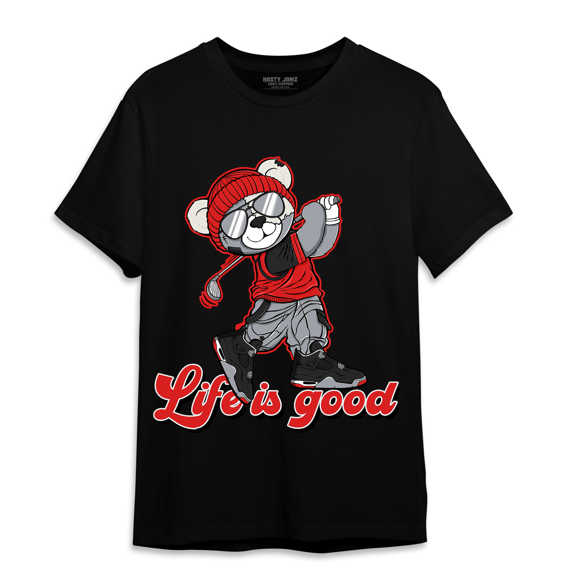 Bred Reimagined 4s T Shirt Match BER Like Golf - NastyJamz
