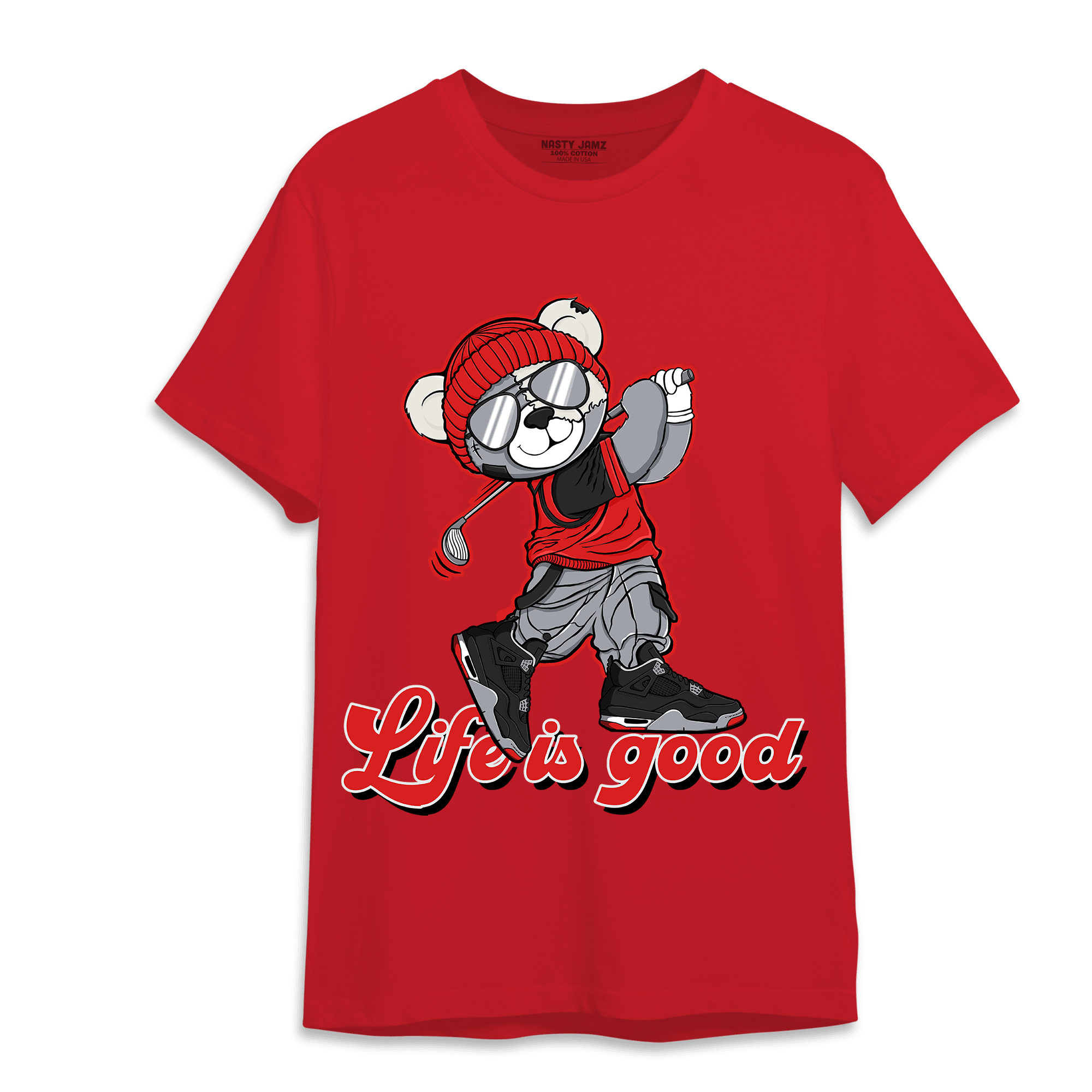 Bred Reimagined 4s T Shirt Match BER Like Golf - NastyJamz