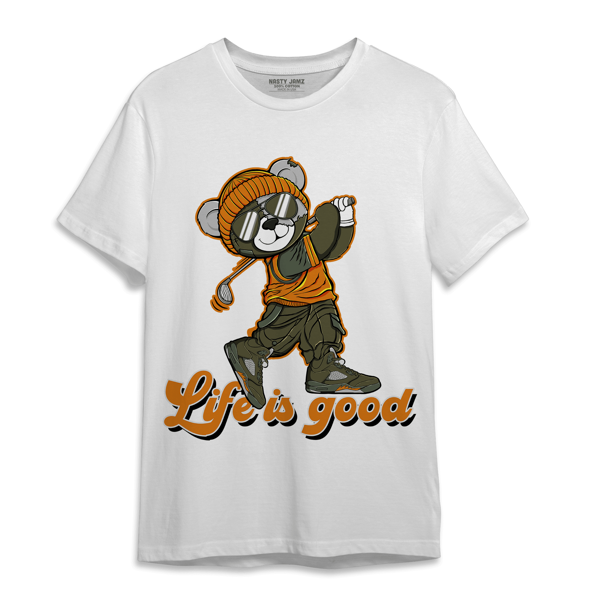 Olive 5s T Shirt Match BER Like Golf - NastyJamz