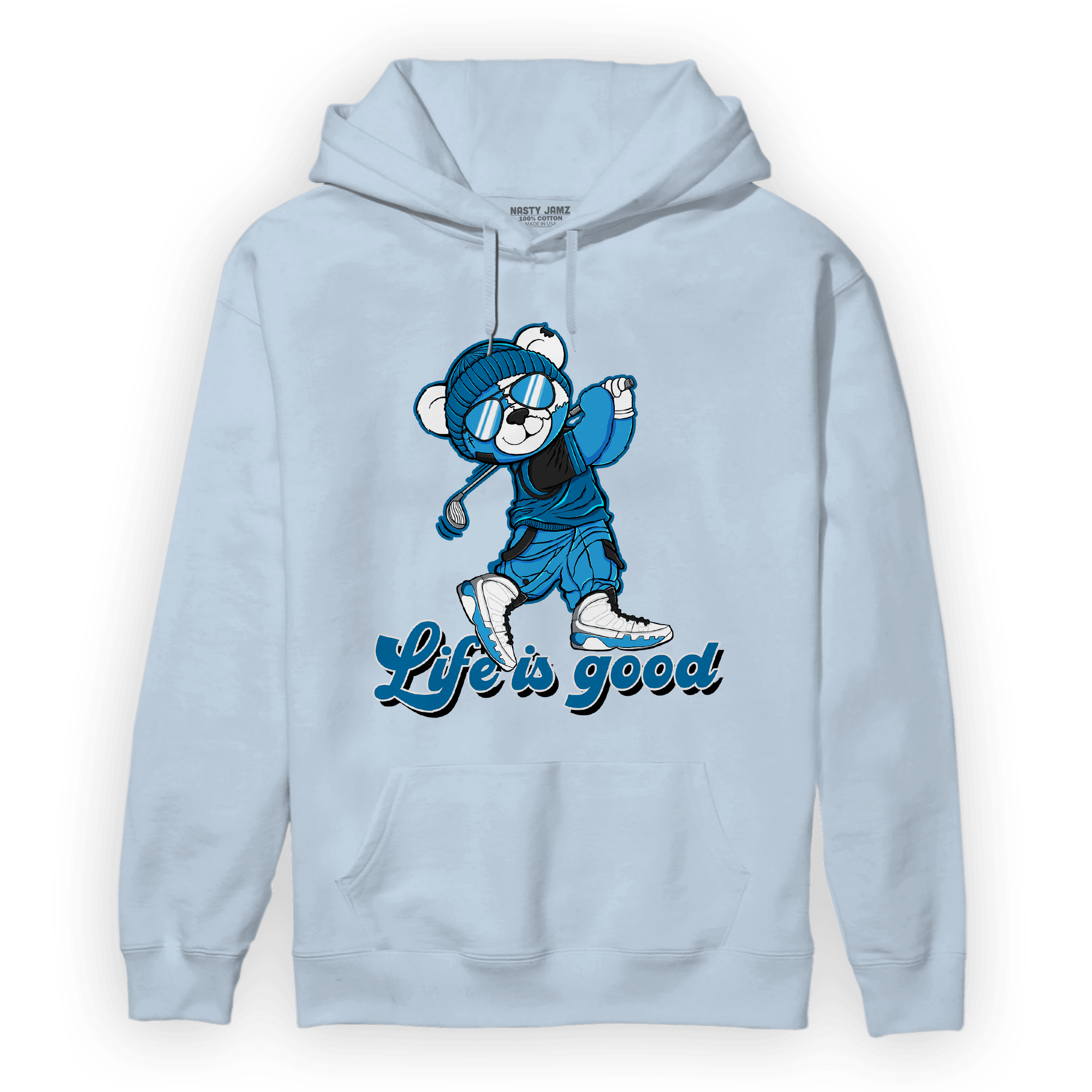 Powder Blue 9s Hoodie Match BER Like Golf - NastyJamz