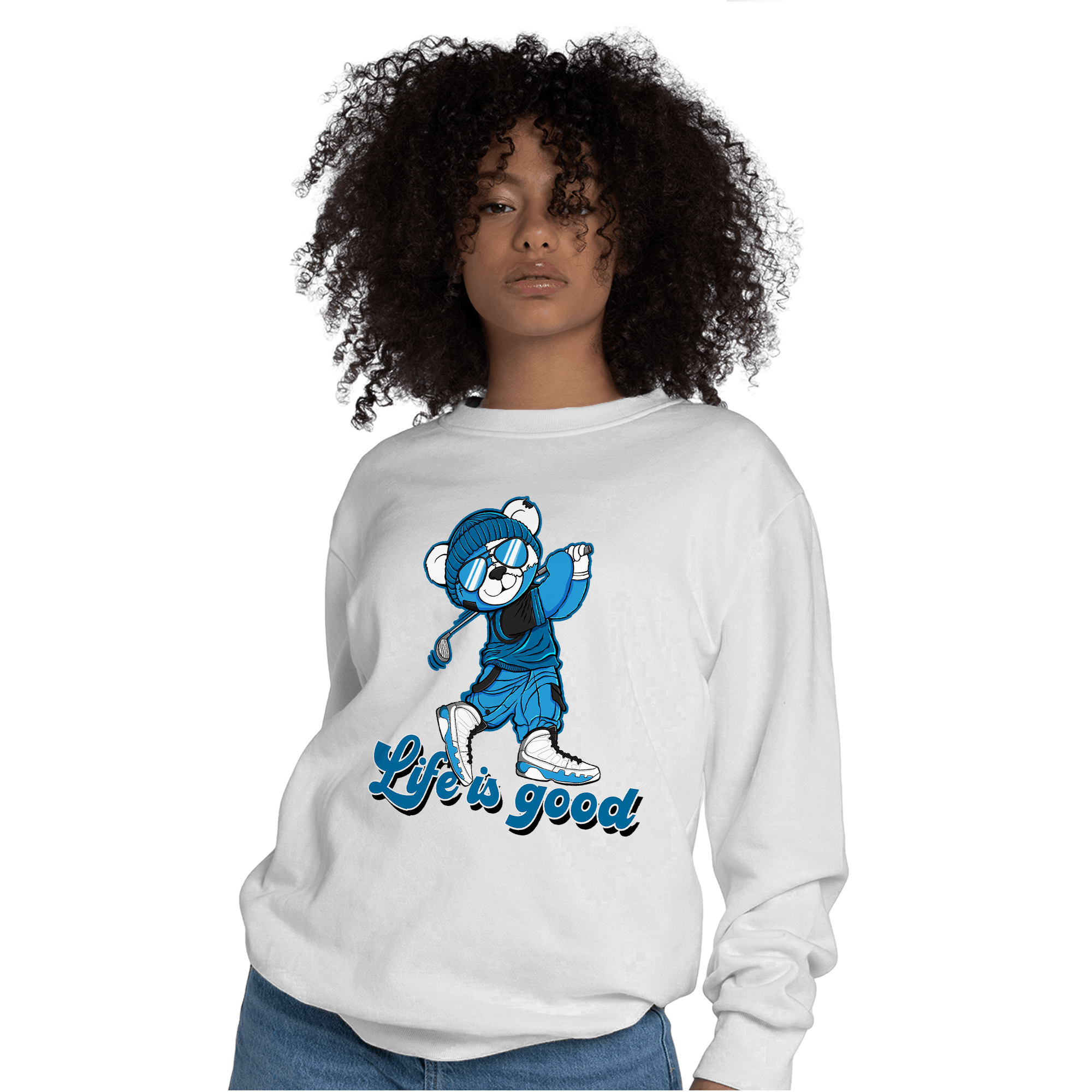 Powder Blue 9s Sweatshirt Match BER Like Golf - NastyJamz