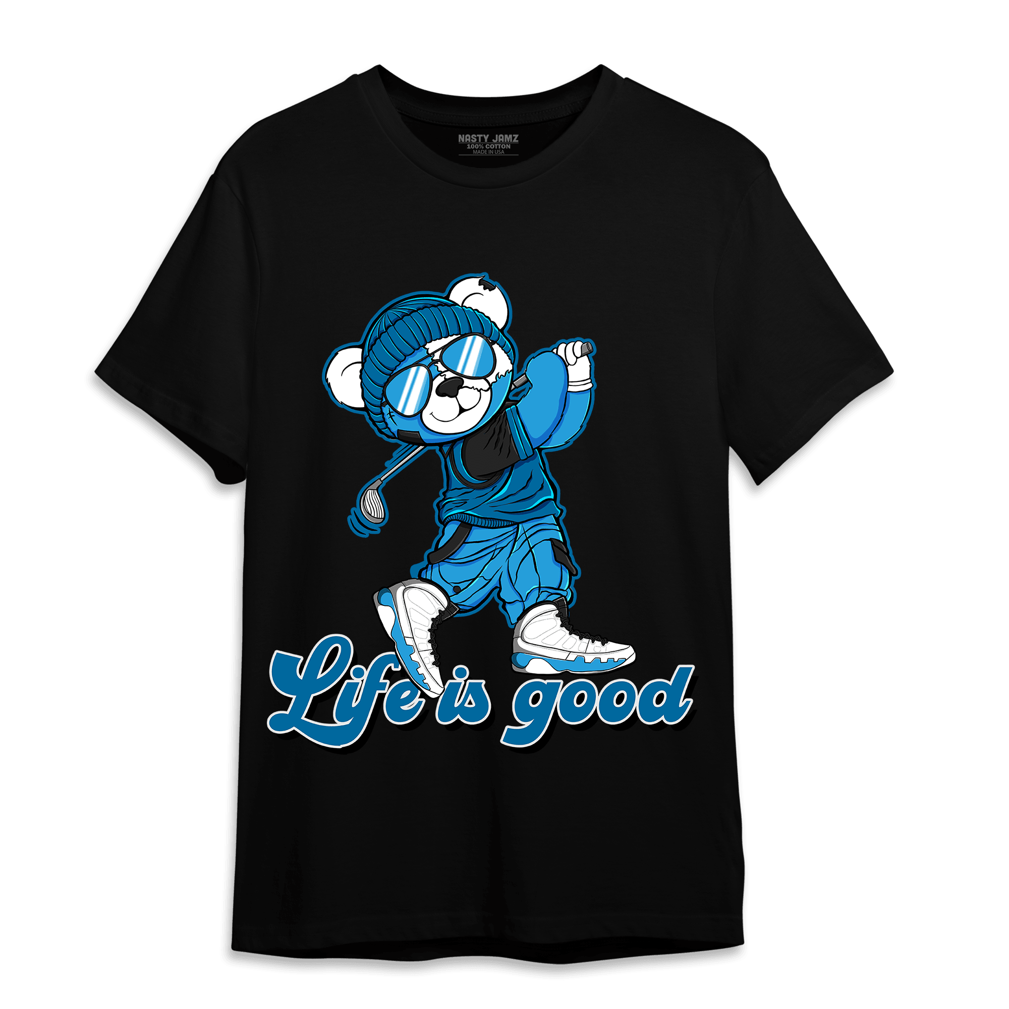 Powder Blue 9s T Shirt Match BER Like Golf - NastyJamz