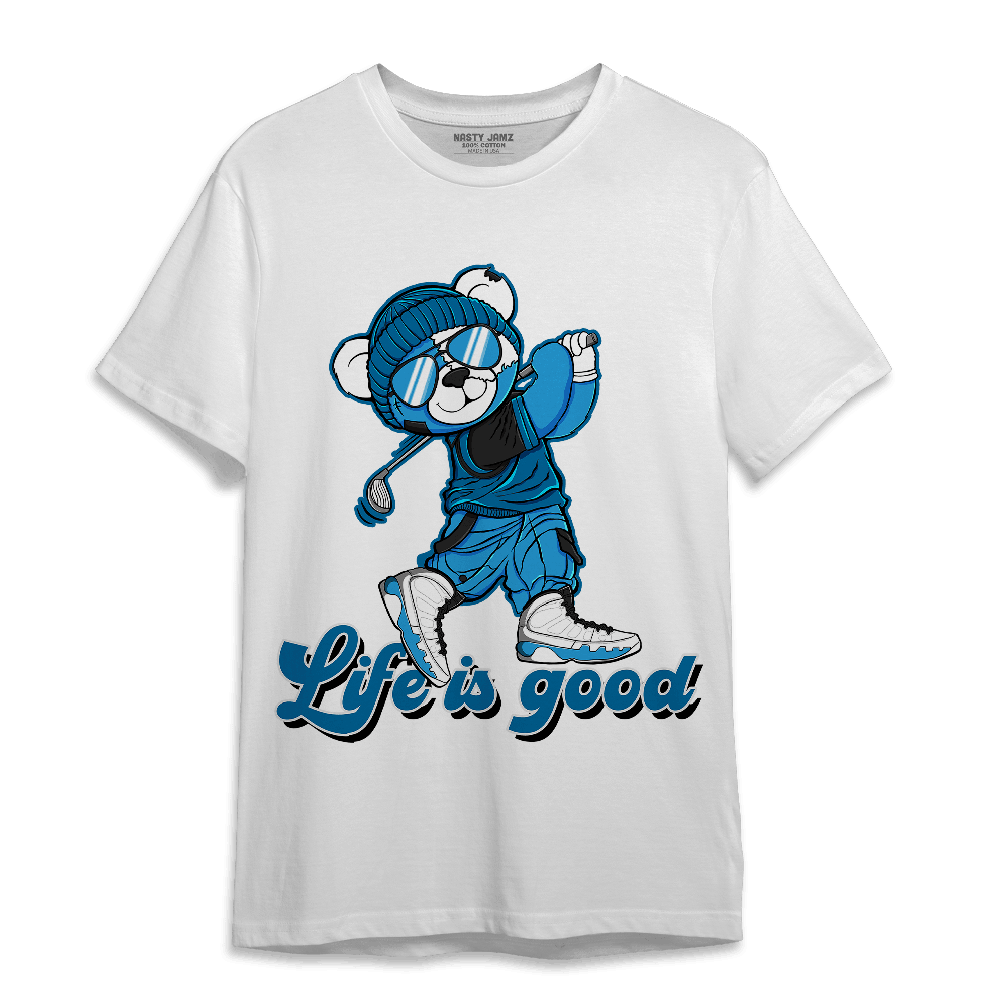 Powder Blue 9s T Shirt Match BER Like Golf - NastyJamz