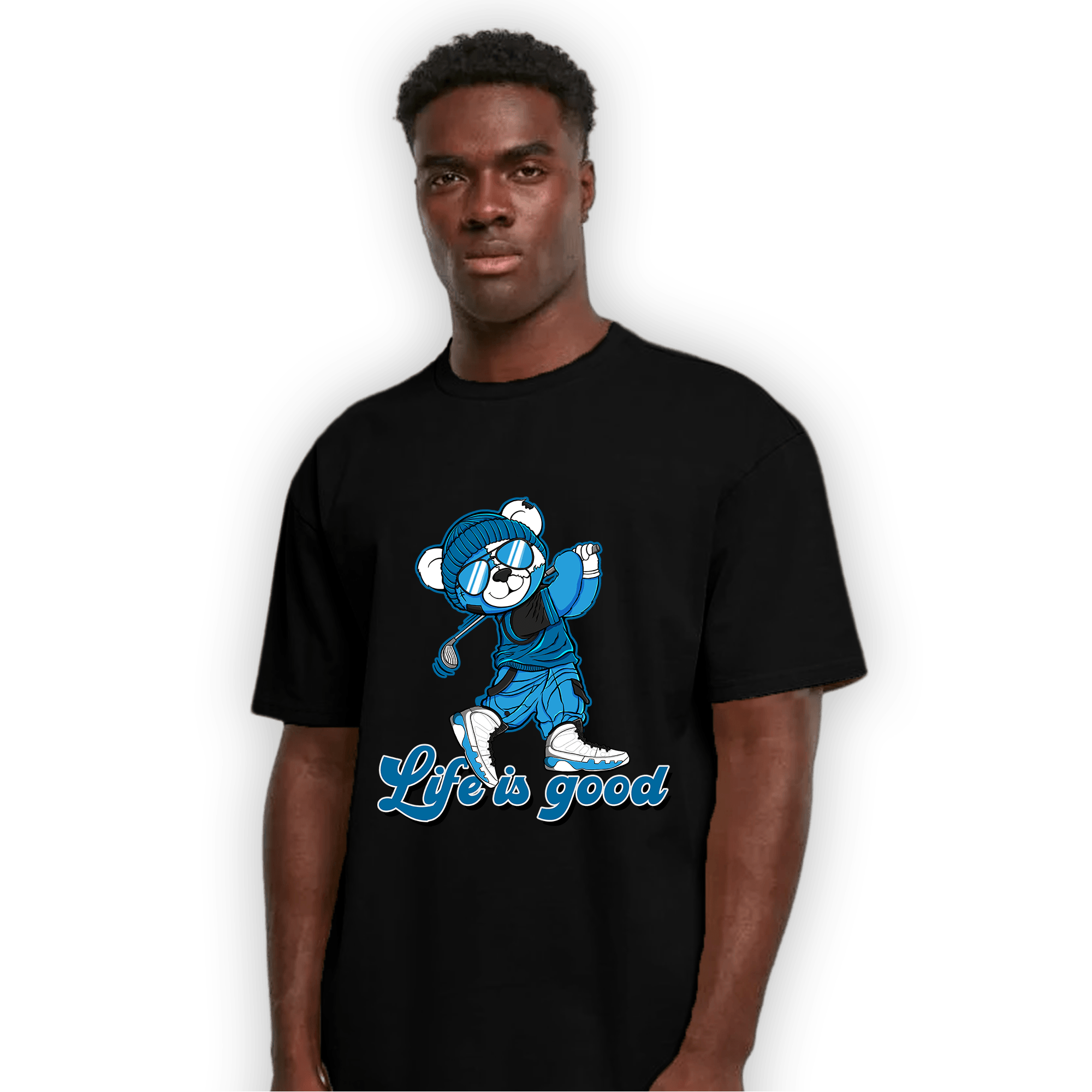 Powder Blue 9s T Shirt Match BER Like Golf - NastyJamz