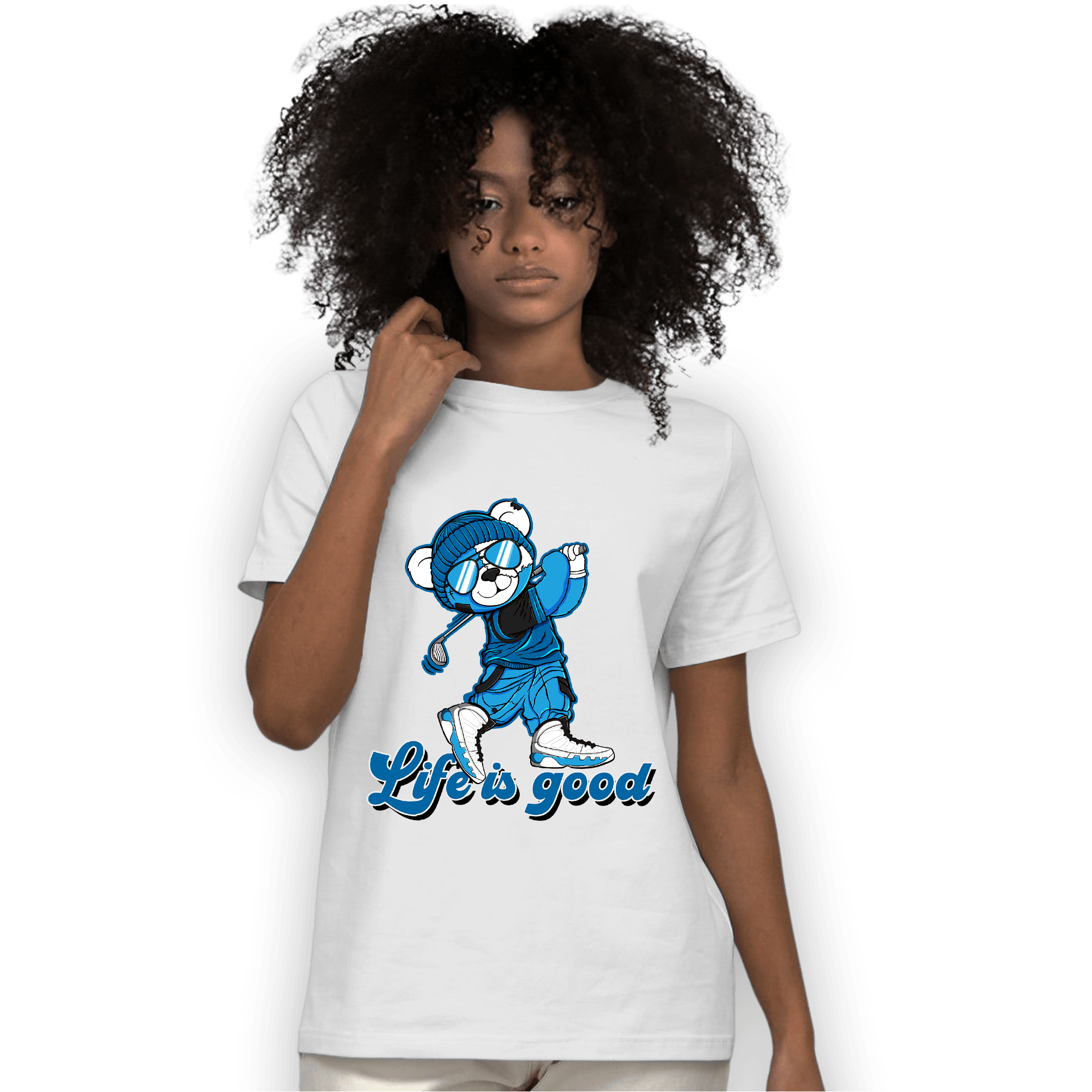 Powder Blue 9s T Shirt Match BER Like Golf - NastyJamz