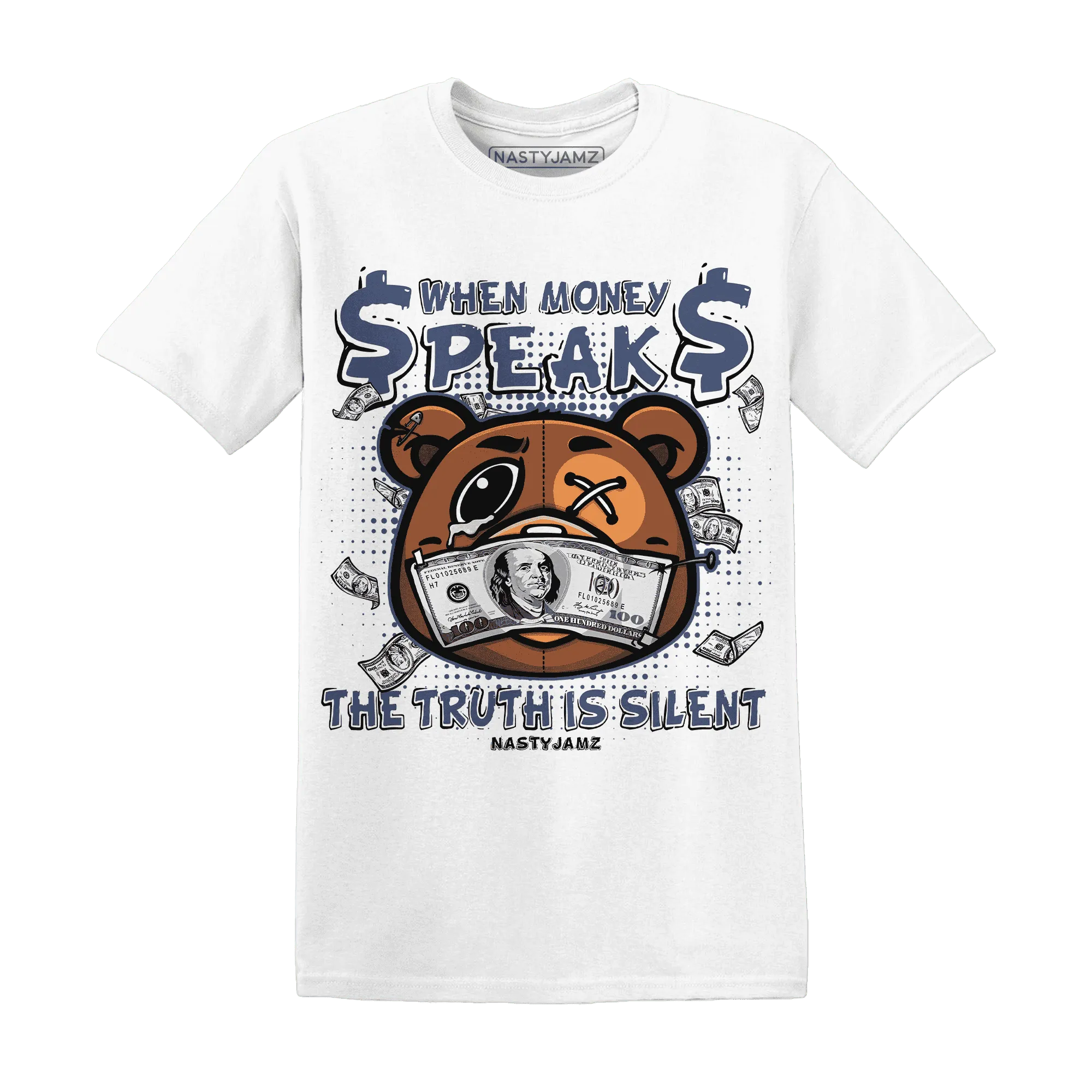 Low-Diffused-Blue-11s-T-Shirt-Match-BER-Money-Speaks-Truth-Silent