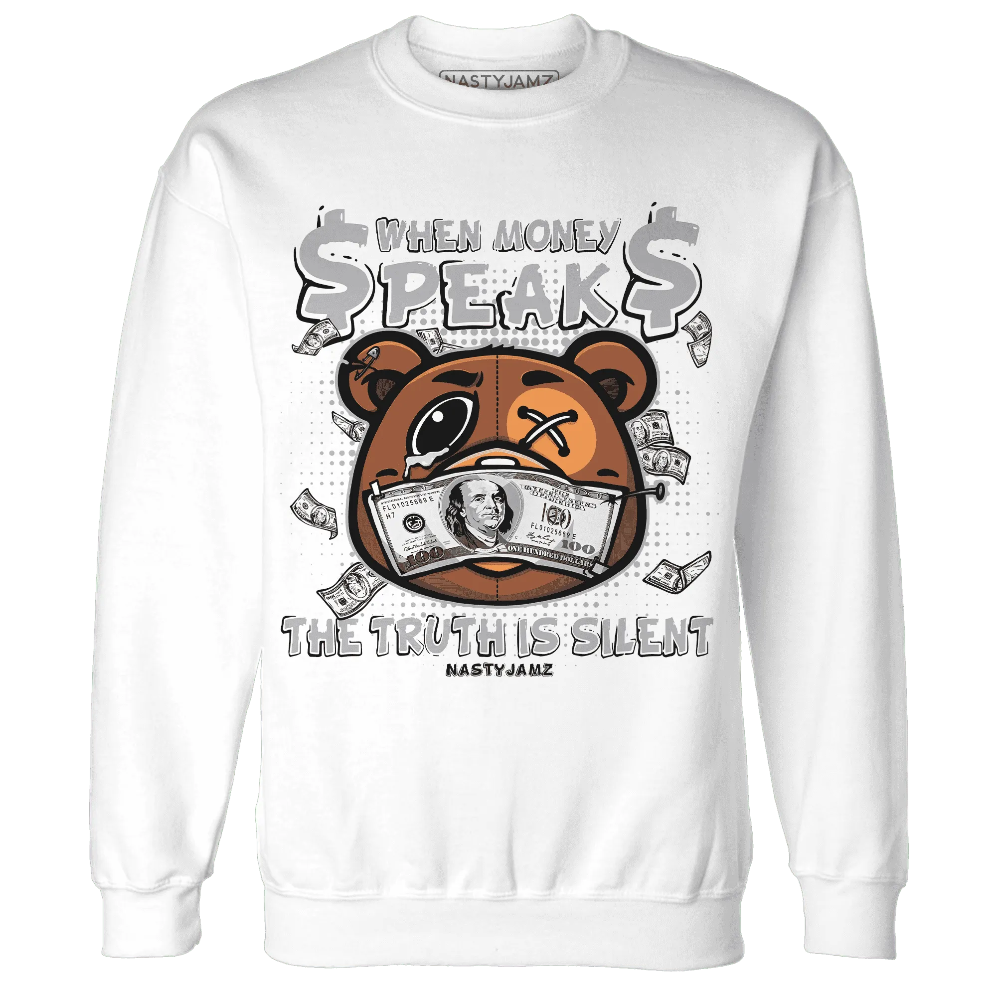 Wolf-Grey-1s-Sweatshirt-Match-BER-Money-Speaks-Truth-Silent