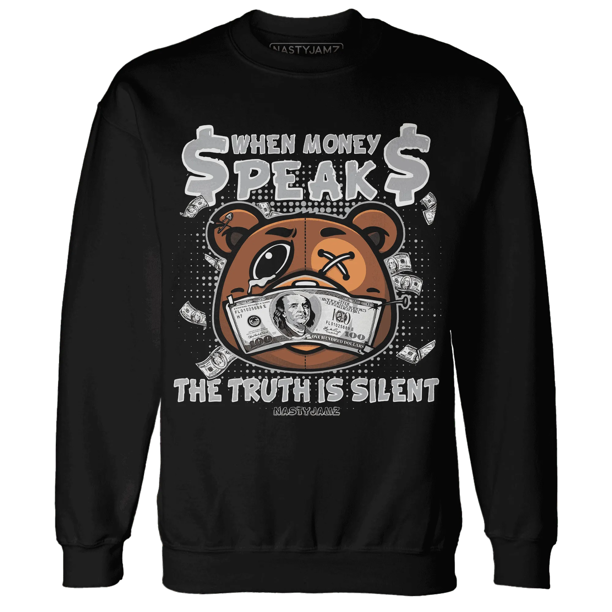 Wolf-Grey-1s-Sweatshirt-Match-BER-Money-Speaks-Truth-Silent