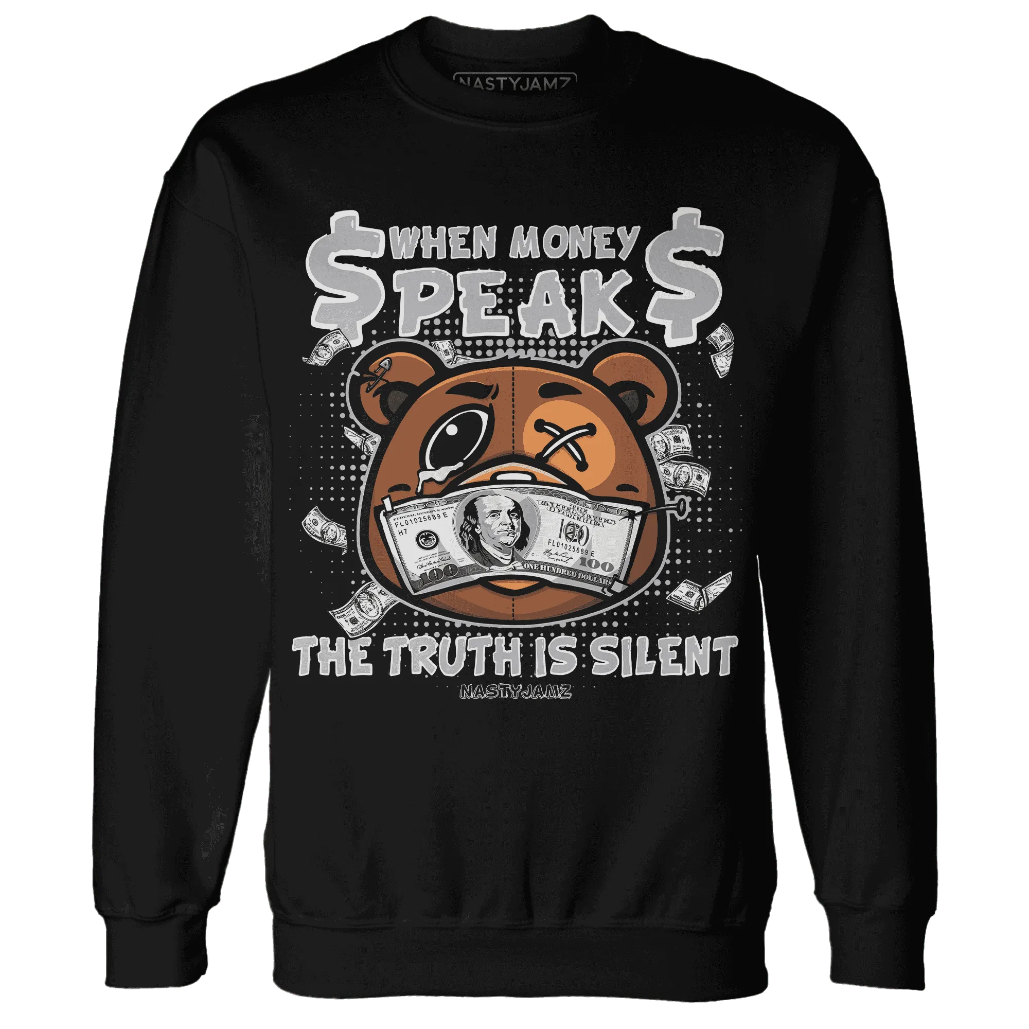 Cement-Grey-3s-Sweatshirt-Match-BER-Money-Speaks-Truth-Silent