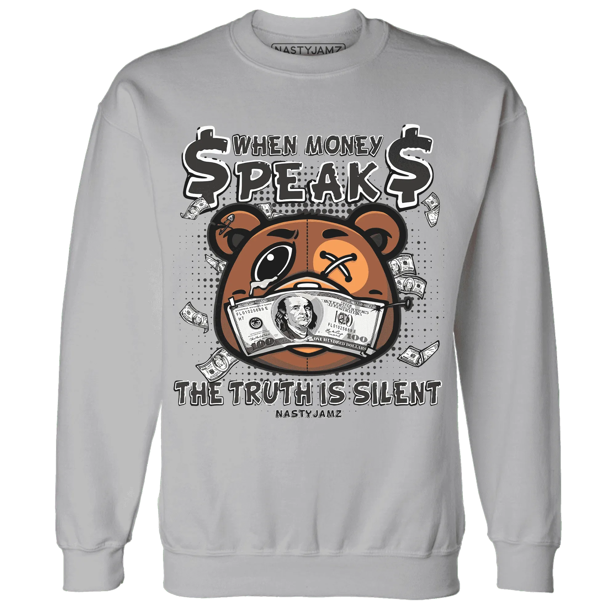 White-Thunder-4s-Sweatshirt-Match-BER-Money-Speaks-Truth-Silent
