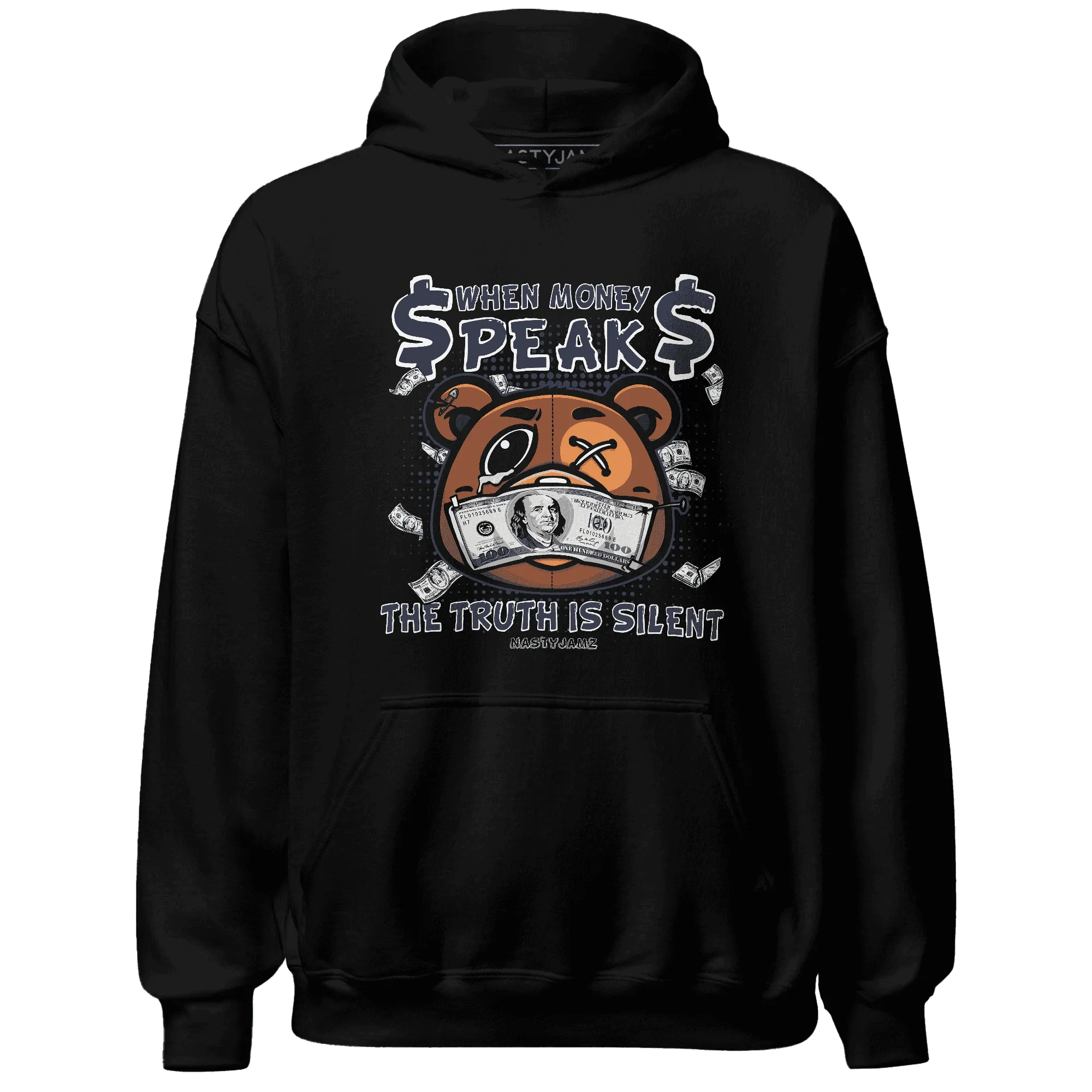 White-Navy-6s-Hoodie-Match-BER-Money-Speaks-Truth-Silent