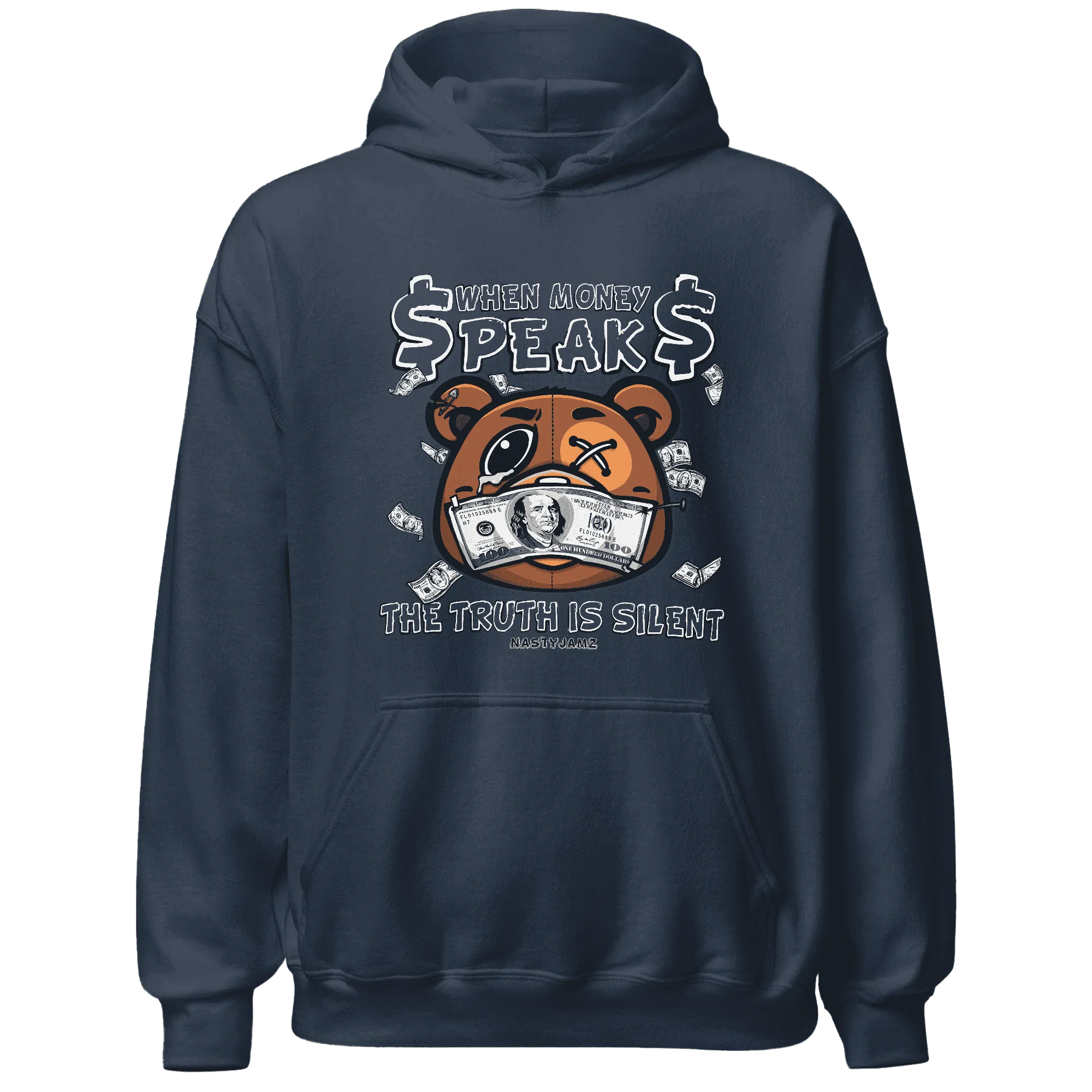 White-Navy-6s-Hoodie-Match-BER-Money-Speaks-Truth-Silent