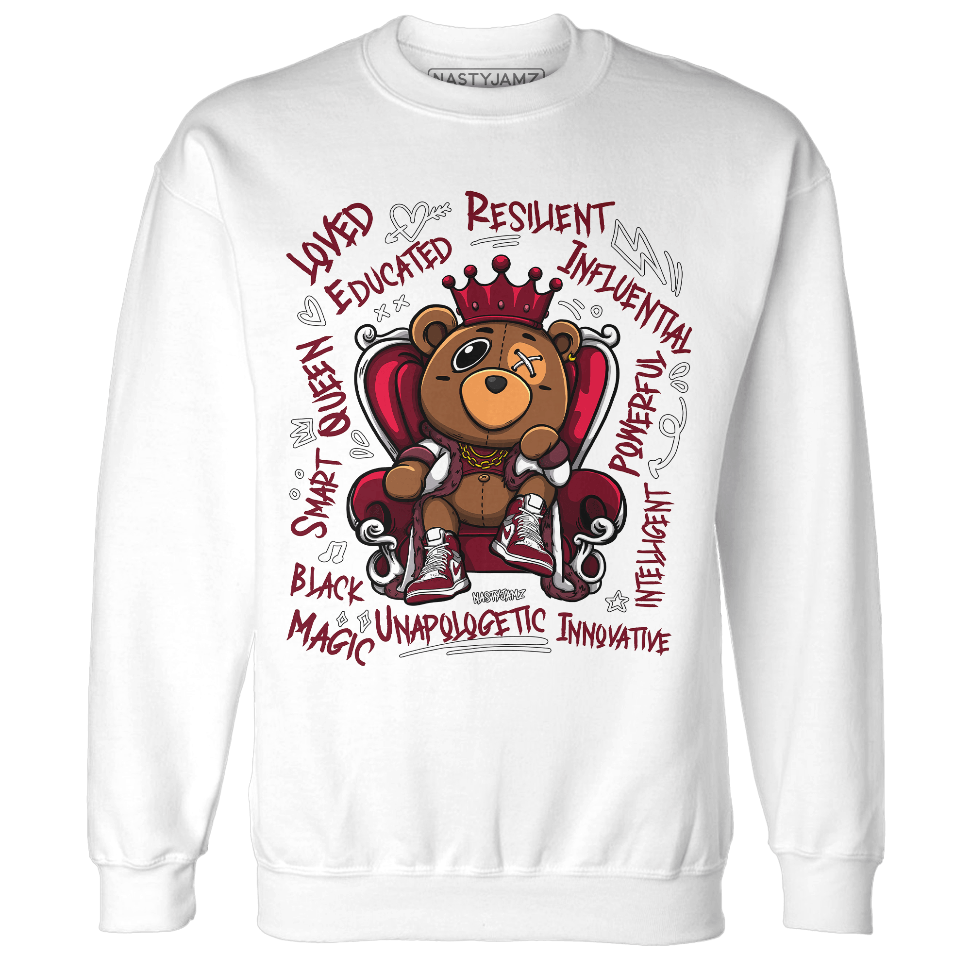 High White Team Red 1s Sweatshirt Match BER Self Definition - NastyJamz