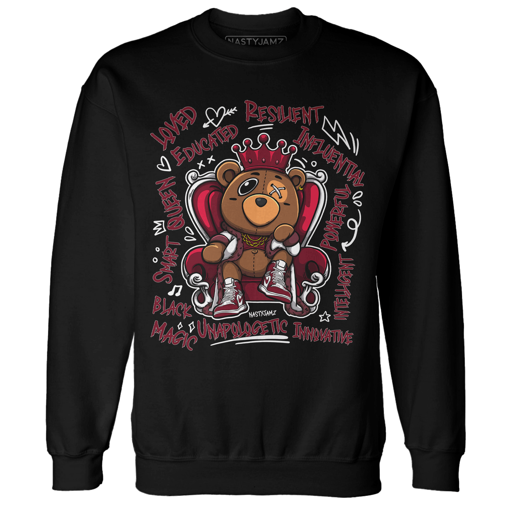 High White Team Red 1s Sweatshirt Match BER Self Definition - NastyJamz