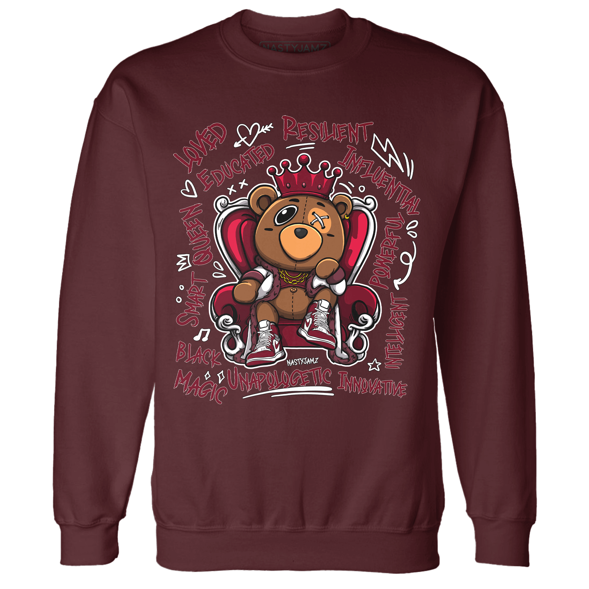 High White Team Red 1s Sweatshirt Match BER Self Definition - NastyJamz