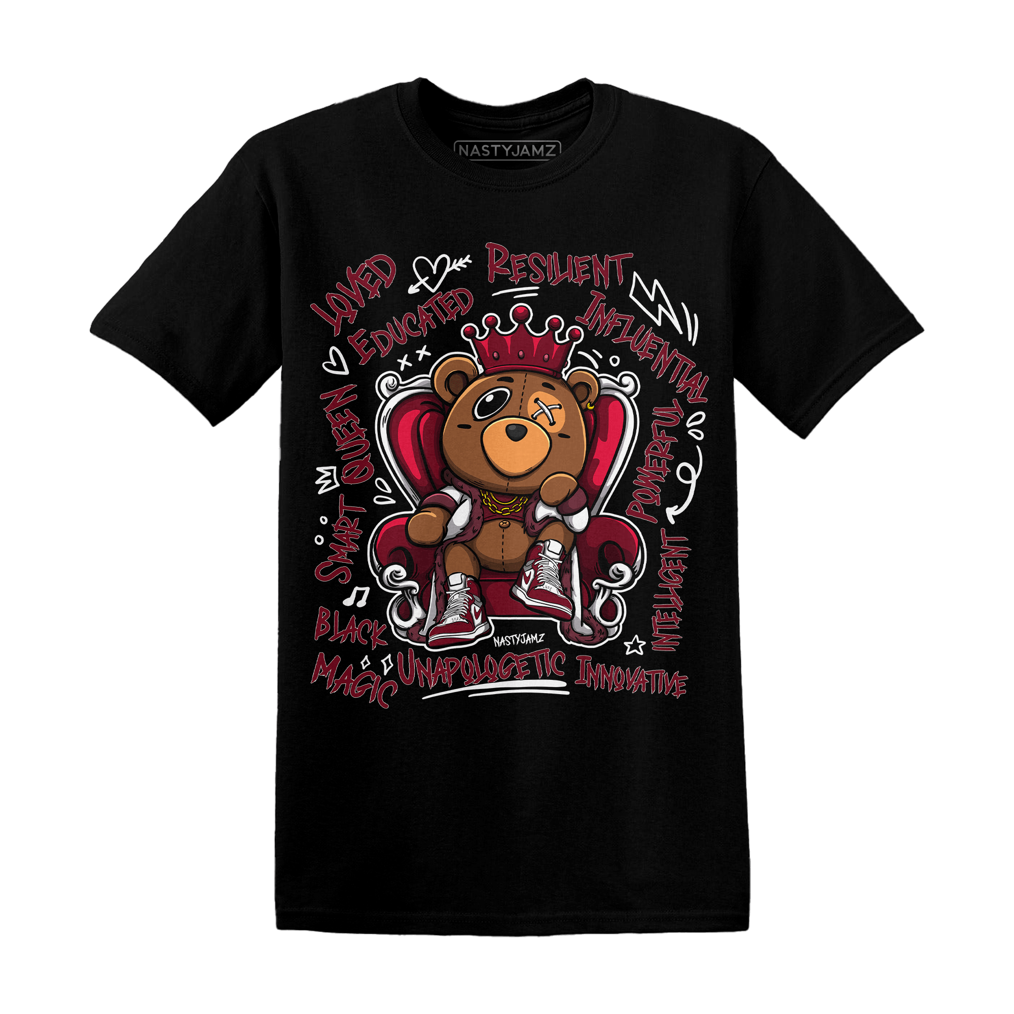 High White Team Red 1s T Shirt Match BER Self Definition - NastyJamz