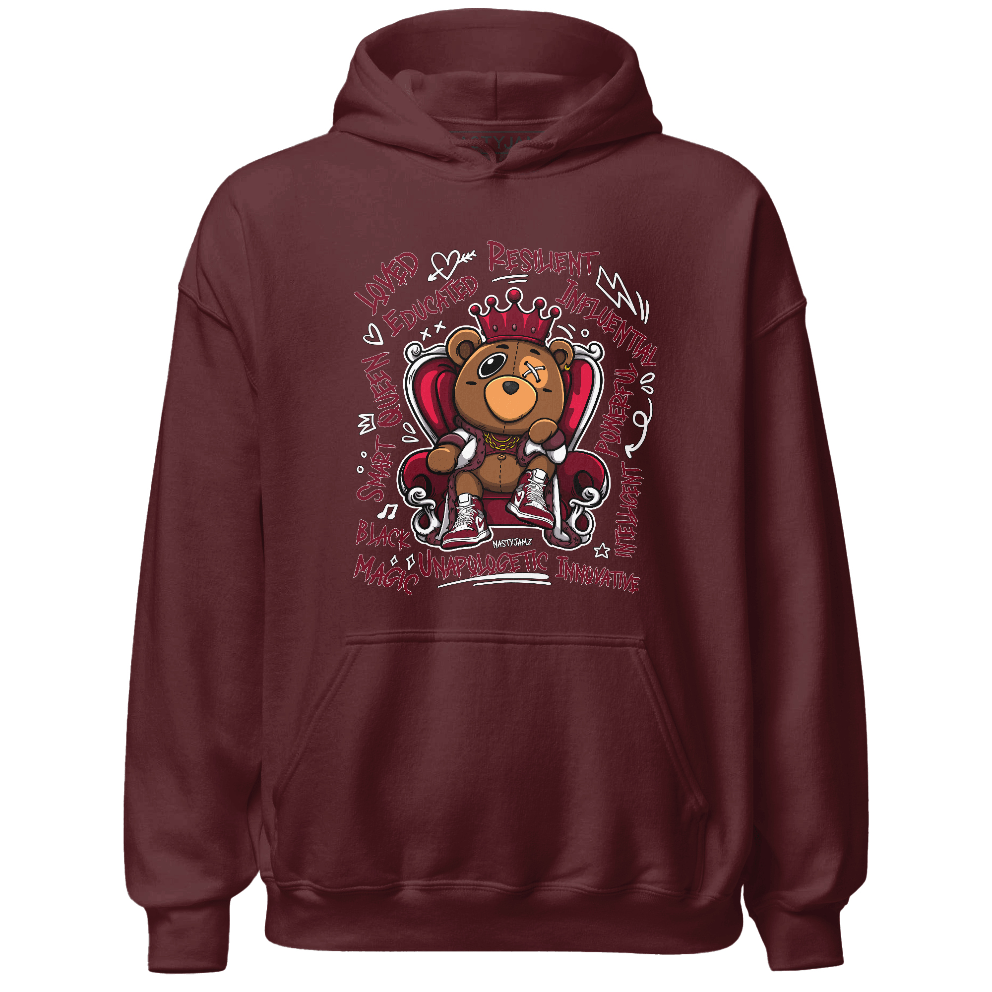 High White Team Red 1s Hoodie Match BER Self Definition - NastyJamz