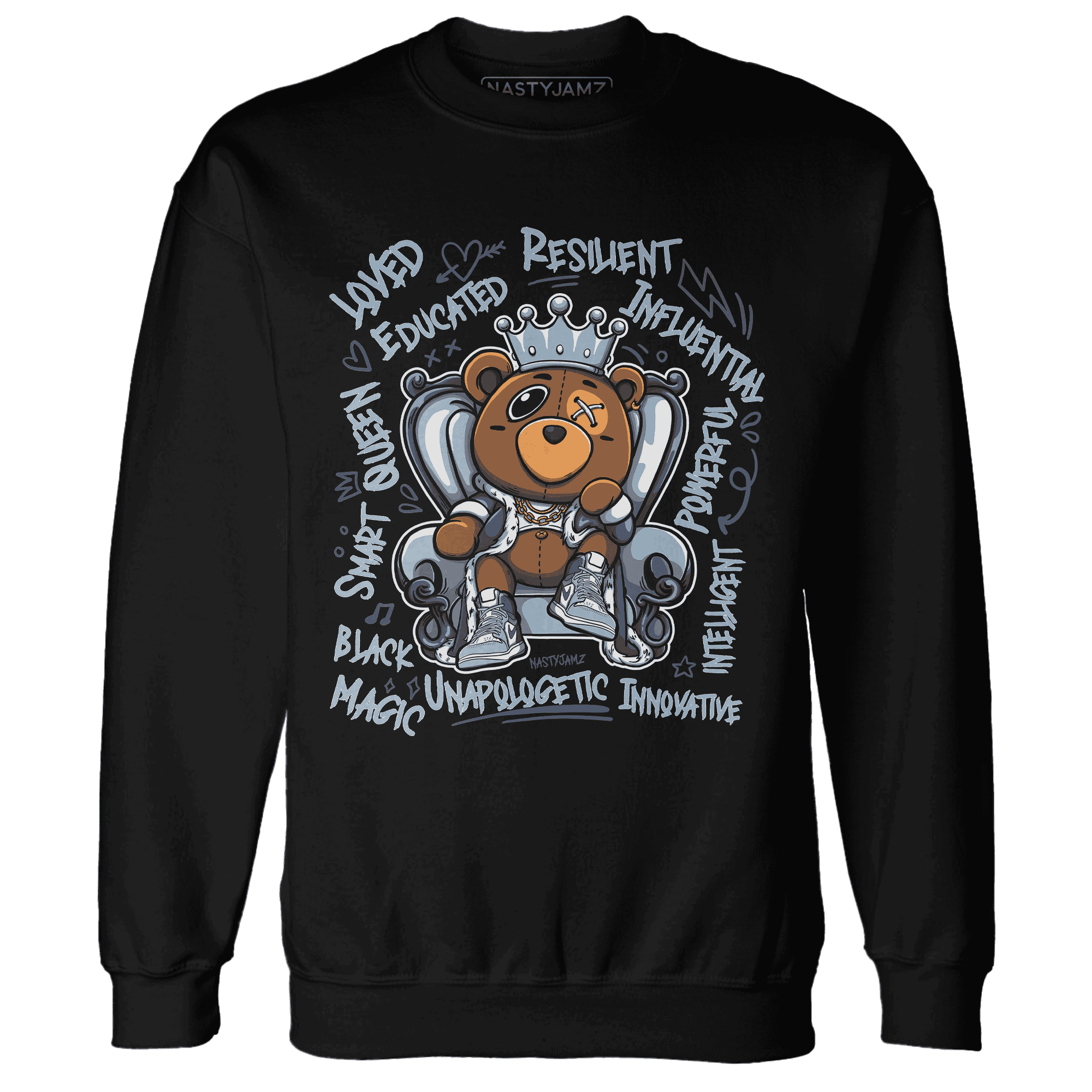Mid Diffused Blue Grey 1s Sweatshirt Match BER Self Definition - NastyJamz