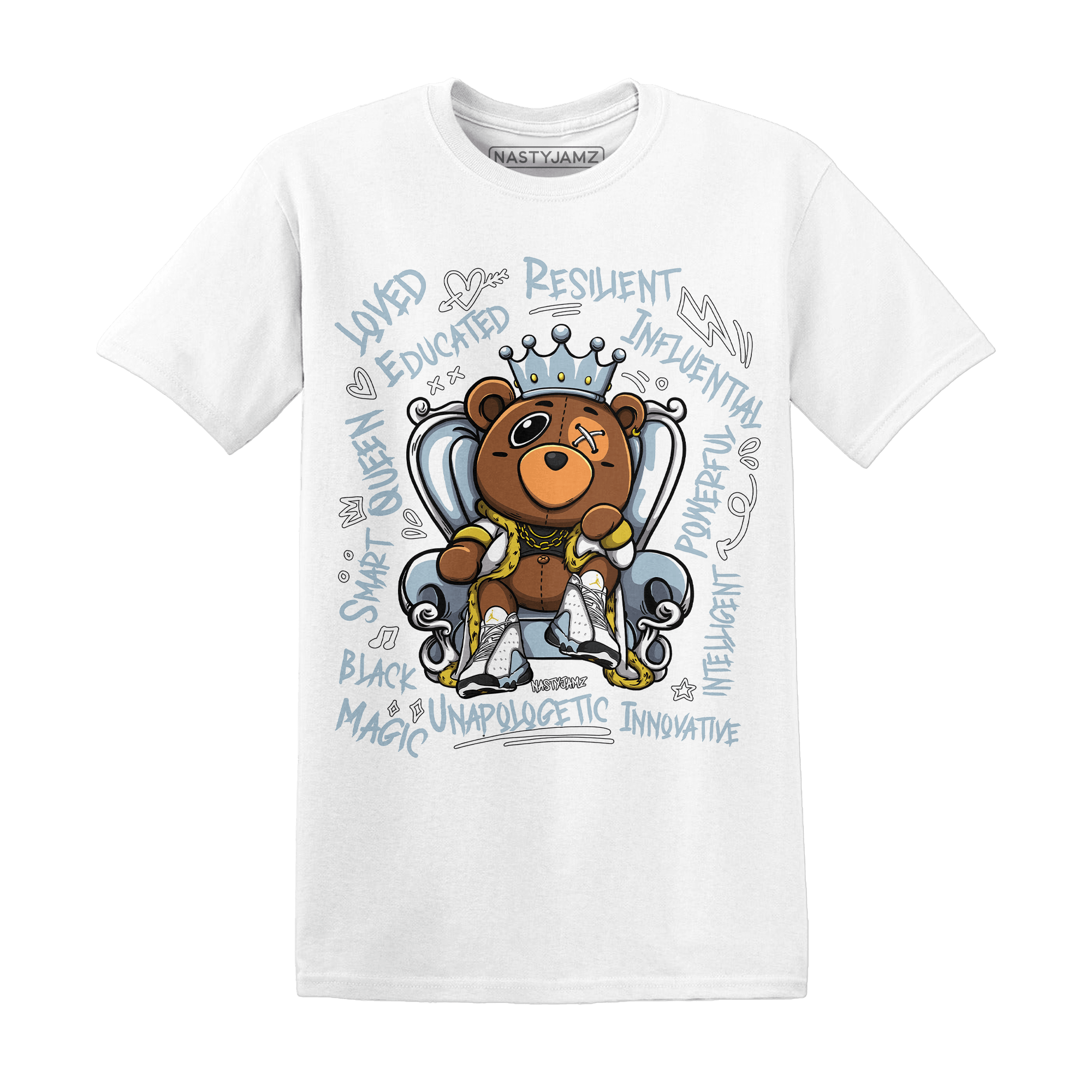 Jordan 13 Blue Grey T Shirt Match BER Self Definition - NastyJamz