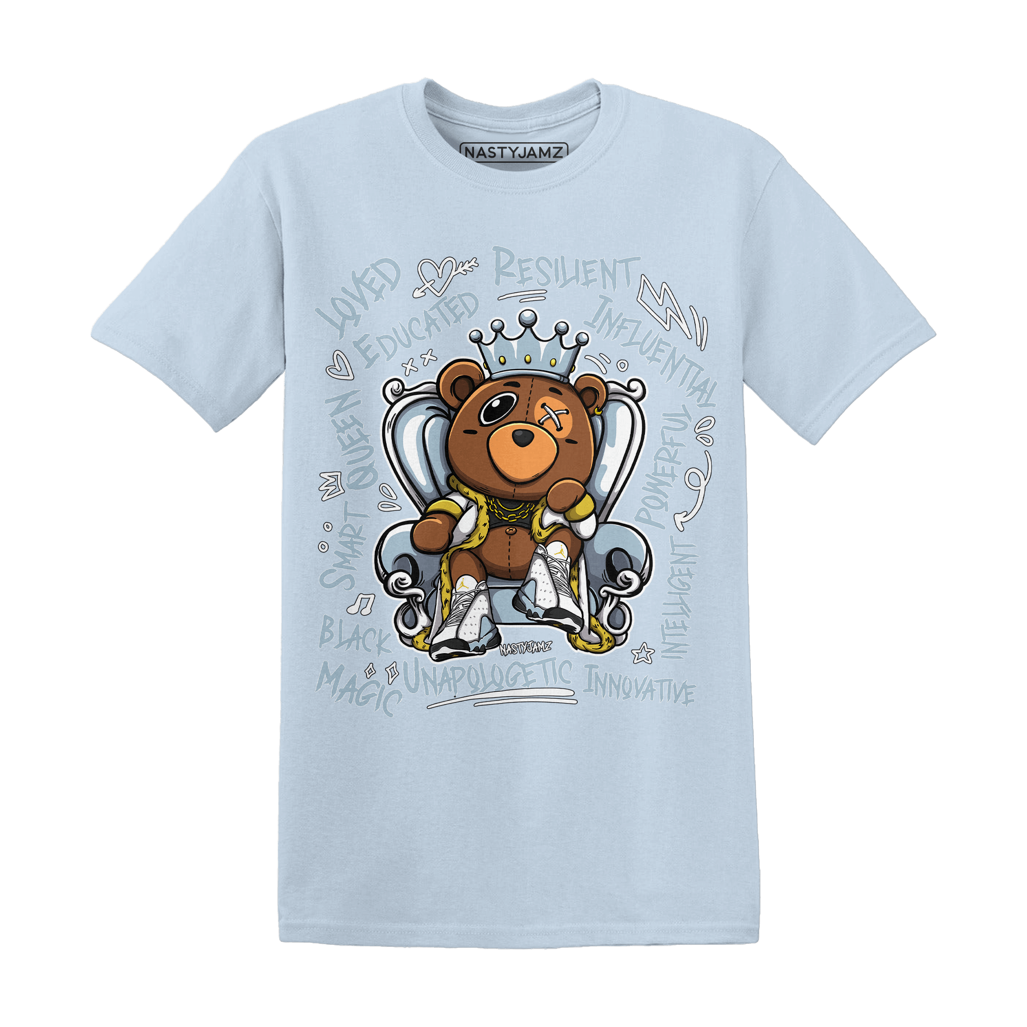 Jordan 13 Blue Grey T Shirt Match BER Self Definition - NastyJamz