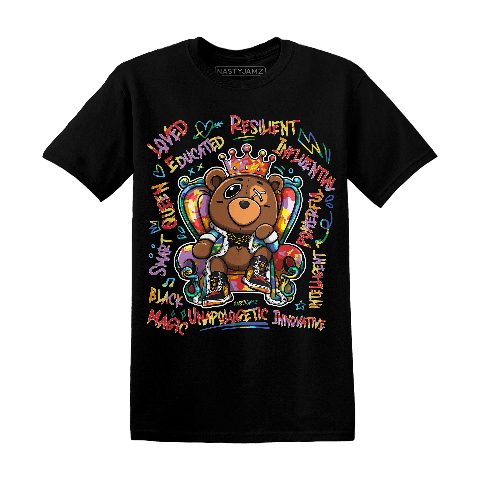 Jordan 1 Mid GS Six Championships T Shirt Match BER Self Definition - NastyJamz
