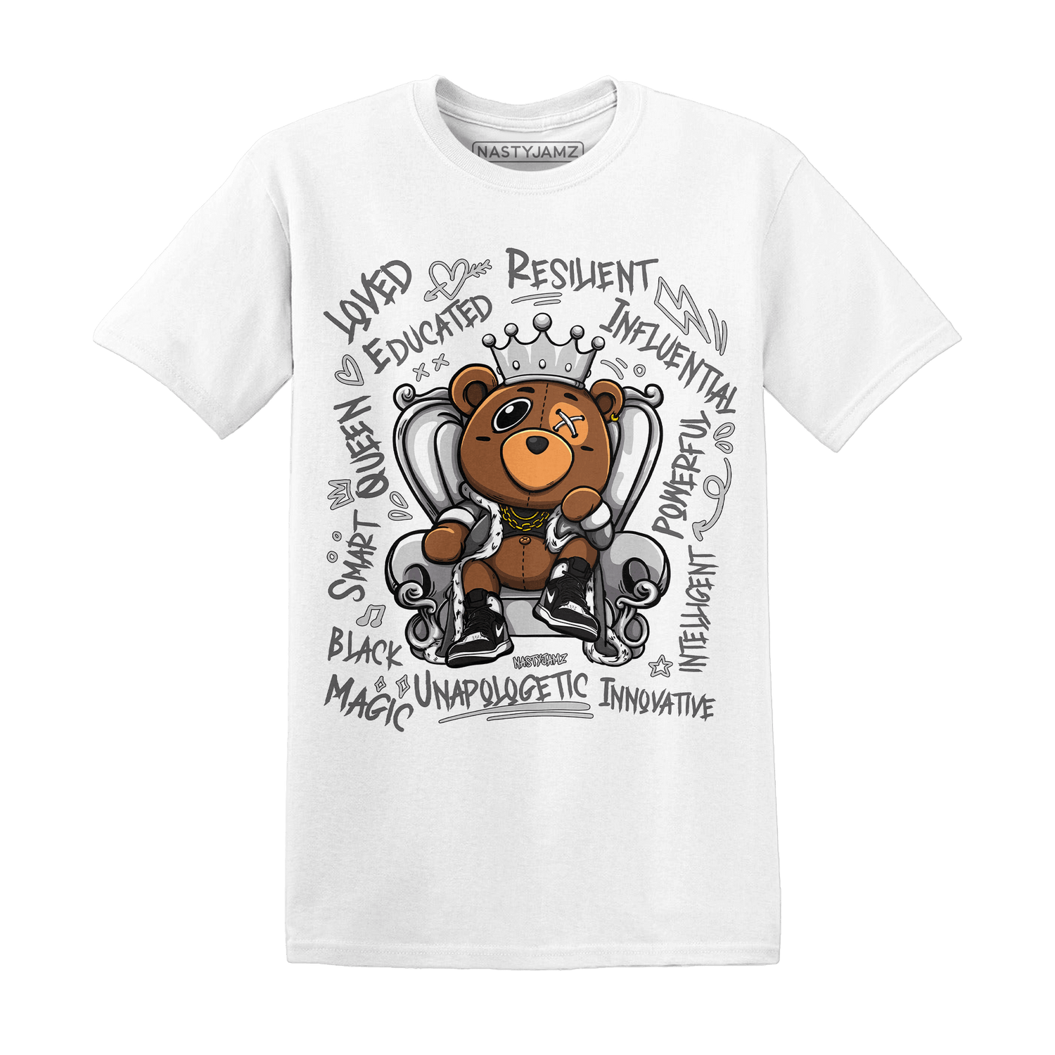 Retro High OG Black White 1s T Shirt Match BER Self Definition - NastyJamz