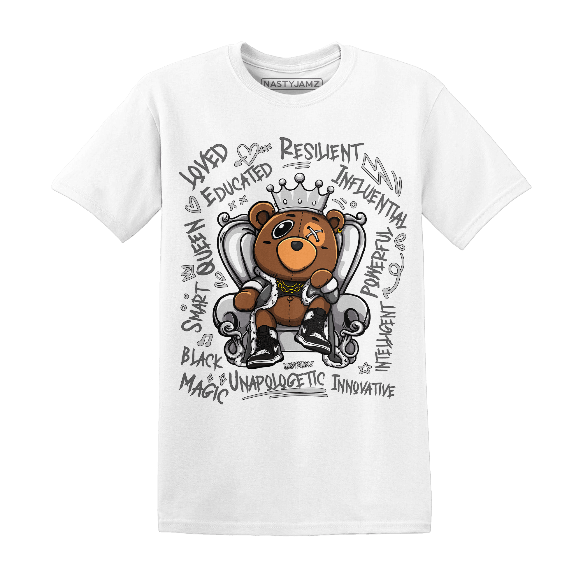 Retro High OG Black White 1s T Shirt Match BER Self Definition - NastyJamz
