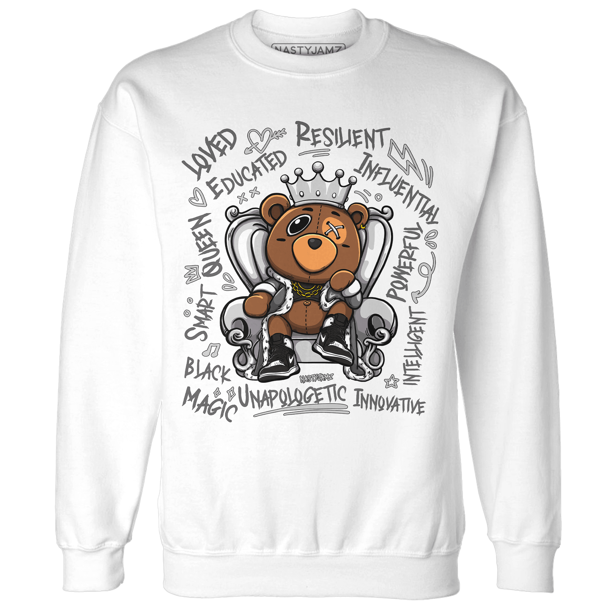 Retro High OG Black White 1s Sweatshirt Match BER Self Definition - NastyJamz