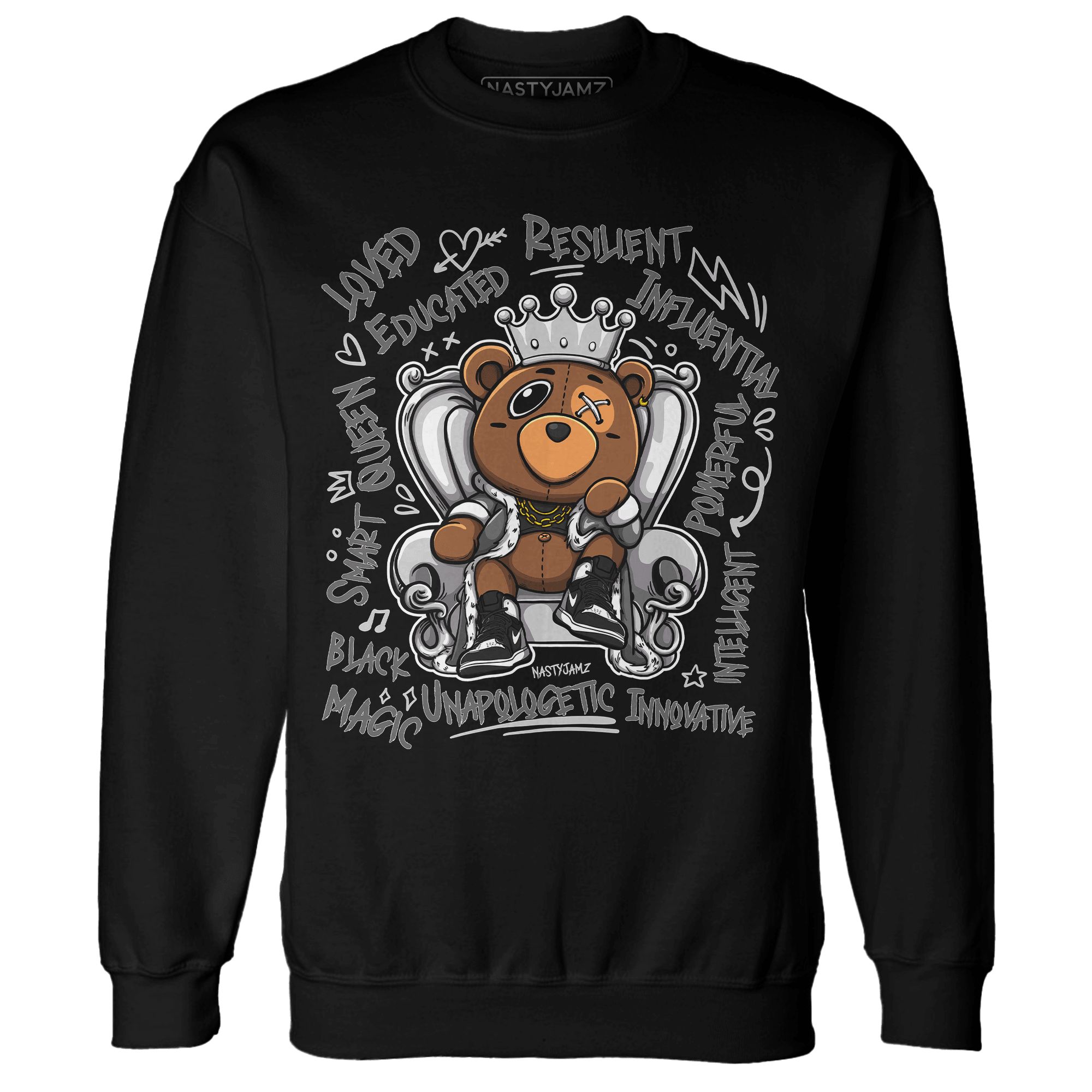 Retro High OG Black White 1s Sweatshirt Match BER Self Definition - NastyJamz