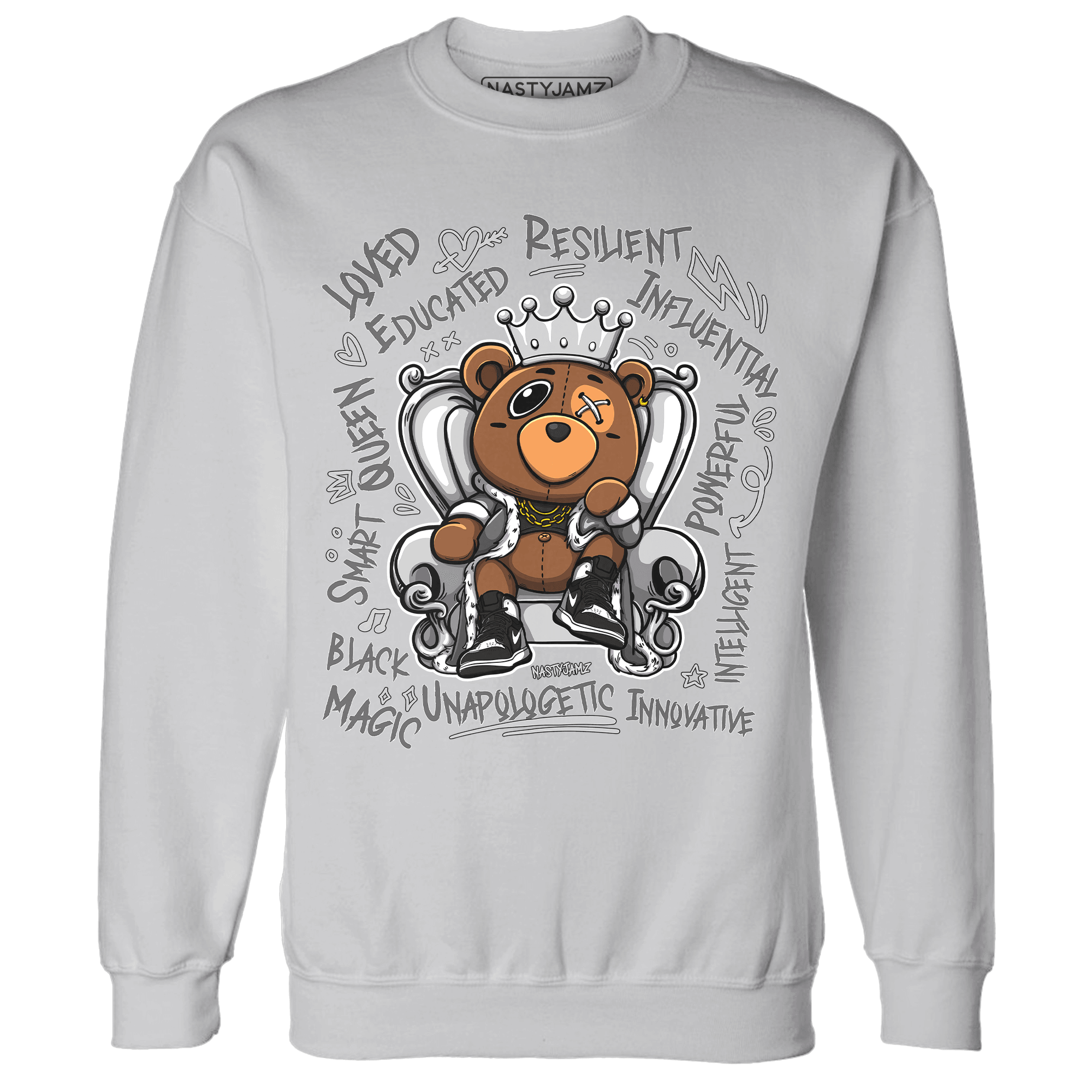 Retro High OG Black White 1s Sweatshirt Match BER Self Definition - NastyJamz