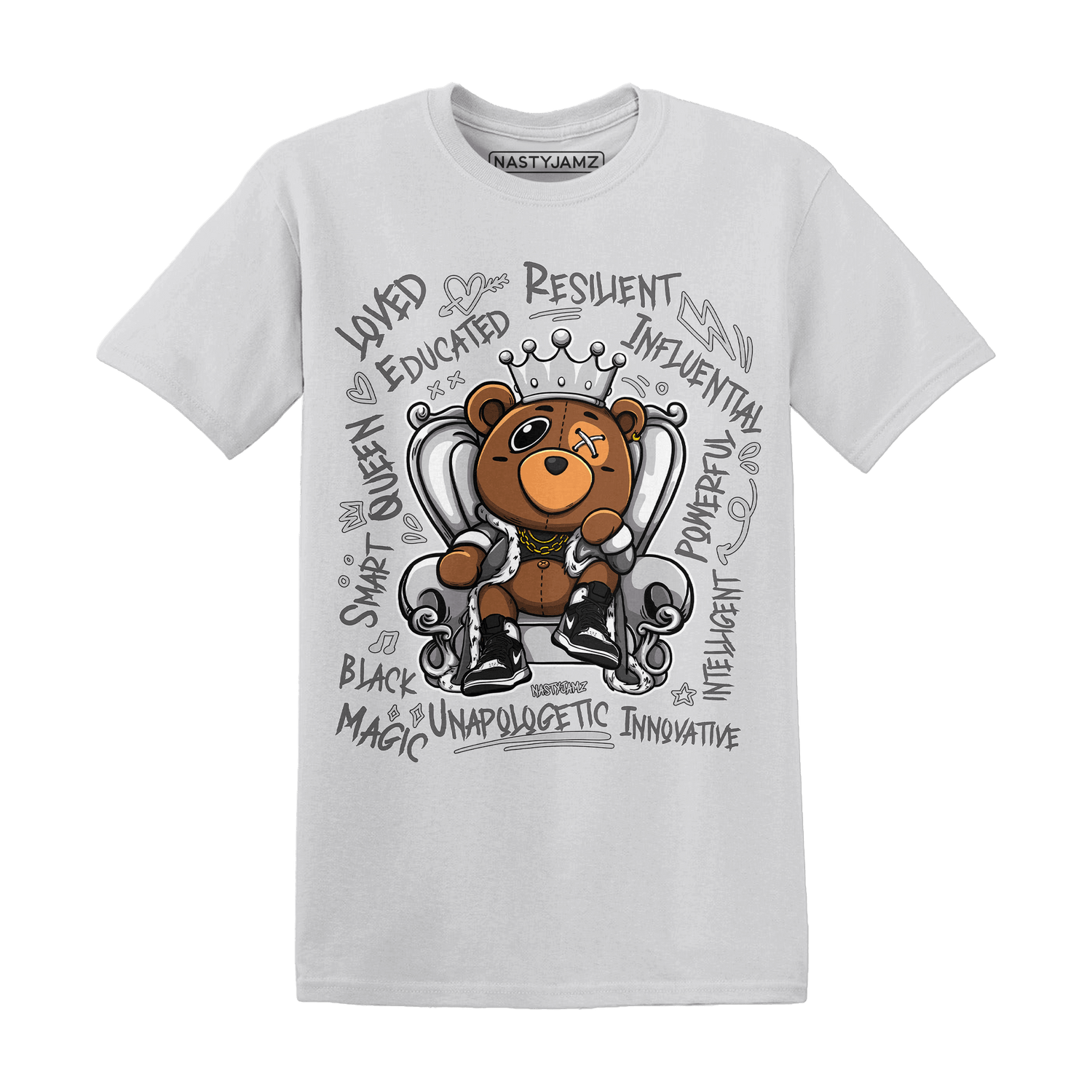 Retro High OG Black White 1s T Shirt Match BER Self Definition - NastyJamz