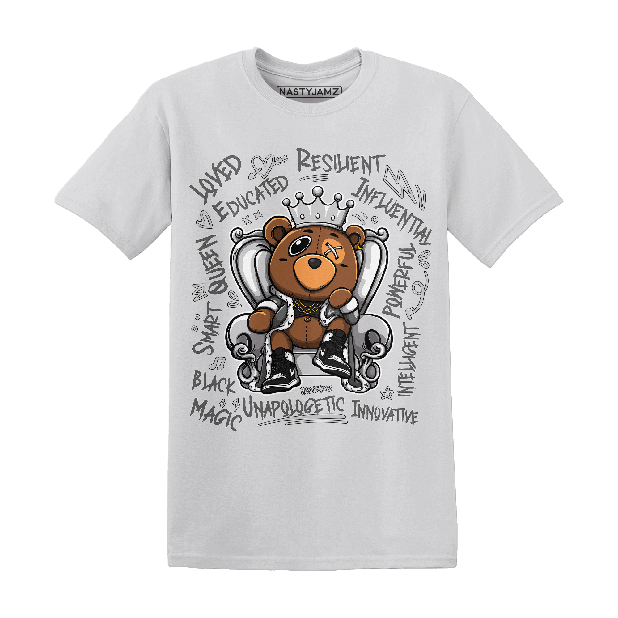 Retro High OG Black White 1s T Shirt Match BER Self Definition - NastyJamz