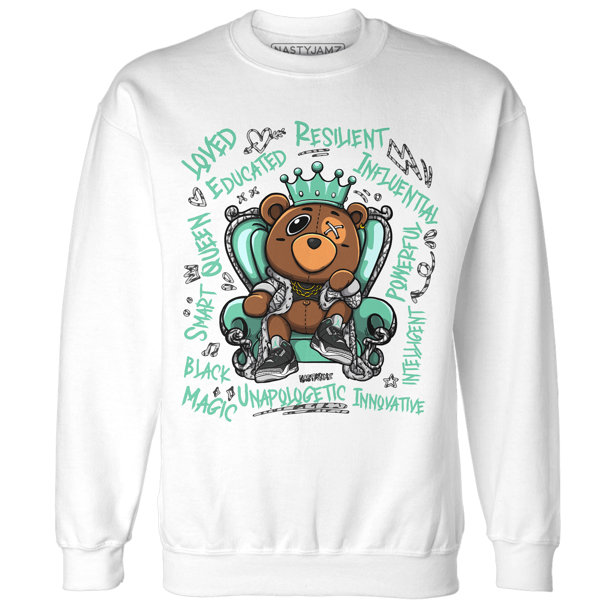Green Glow 3s Sweatshirt Match BER Self Definition - NastyJamz