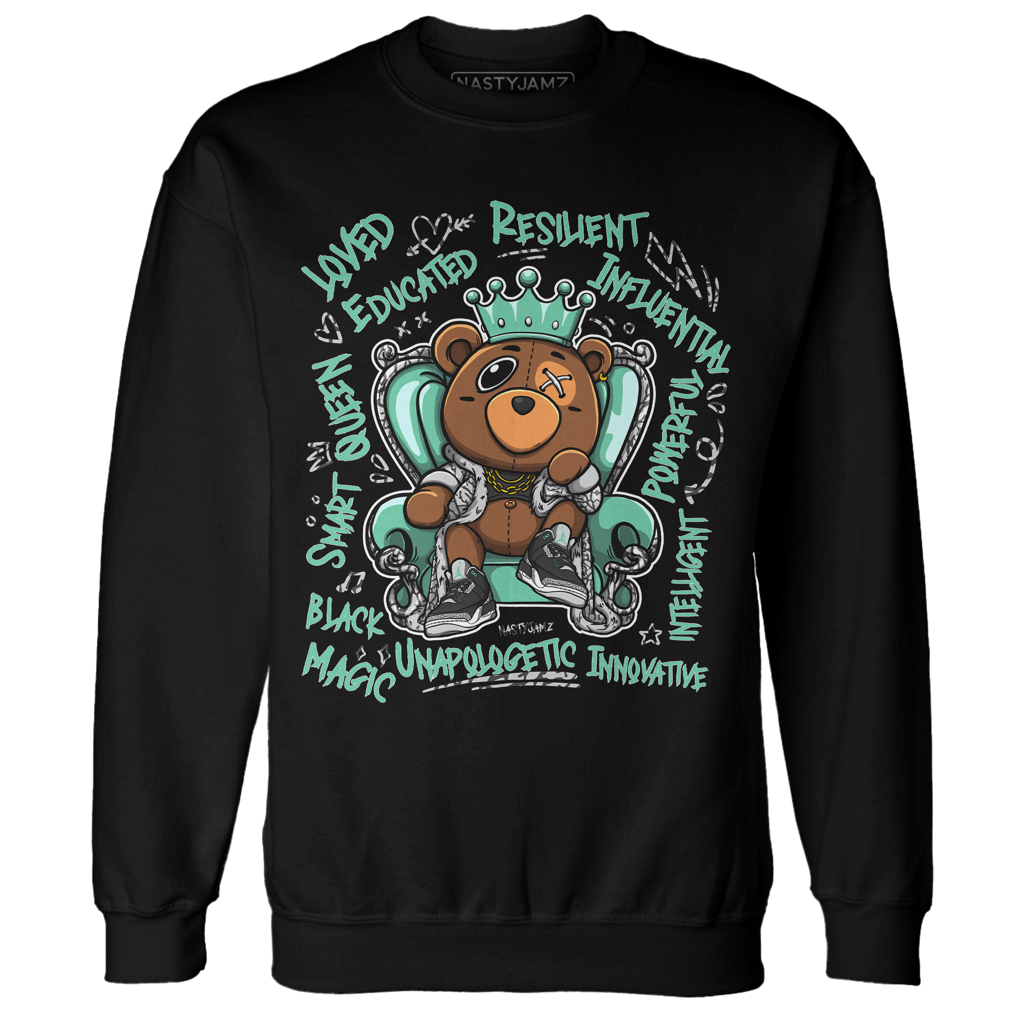 Green Glow 3s Sweatshirt Match BER Self Definition - NastyJamz