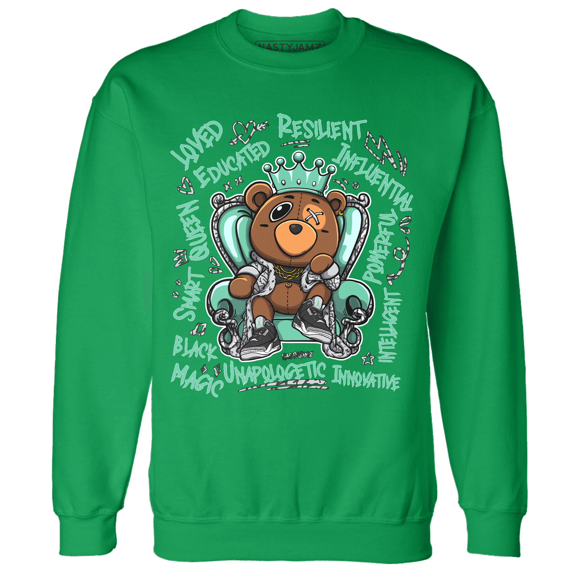 Green Glow 3s Sweatshirt Match BER Self Definition - NastyJamz