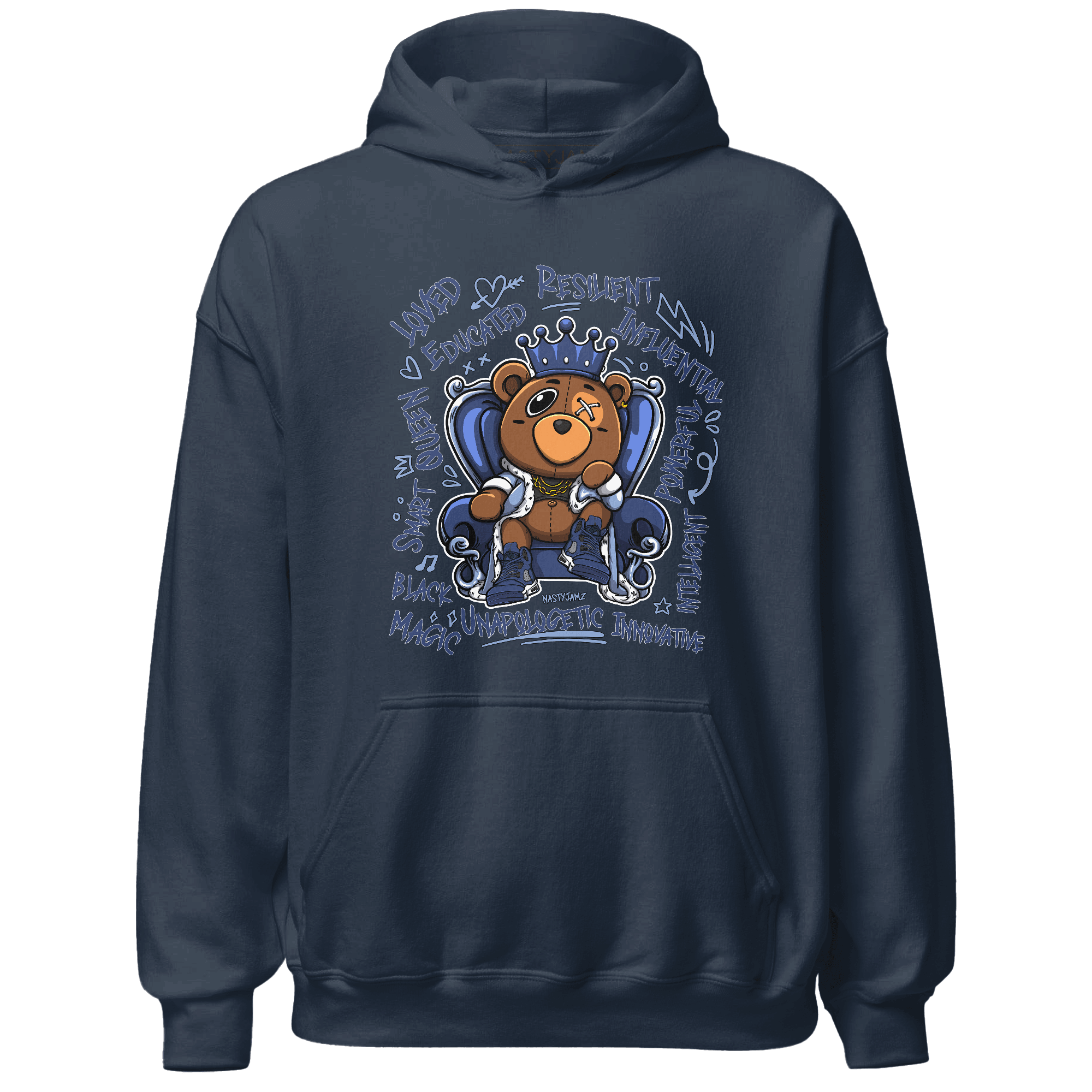 Midnight Navy 5s Hoodie Match BER Self Definition - NastyJamz
