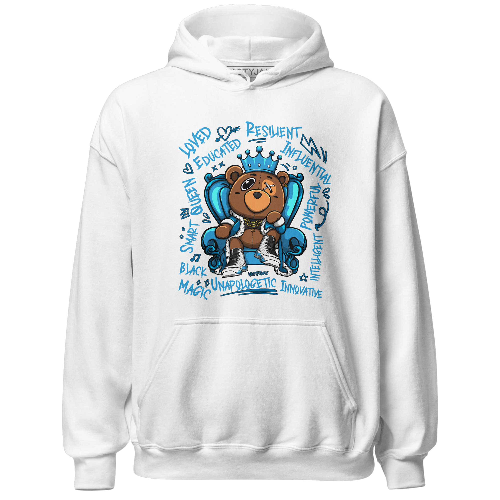 Powder Blue 9s Hoodie Match BER Self Definition - NastyJamz