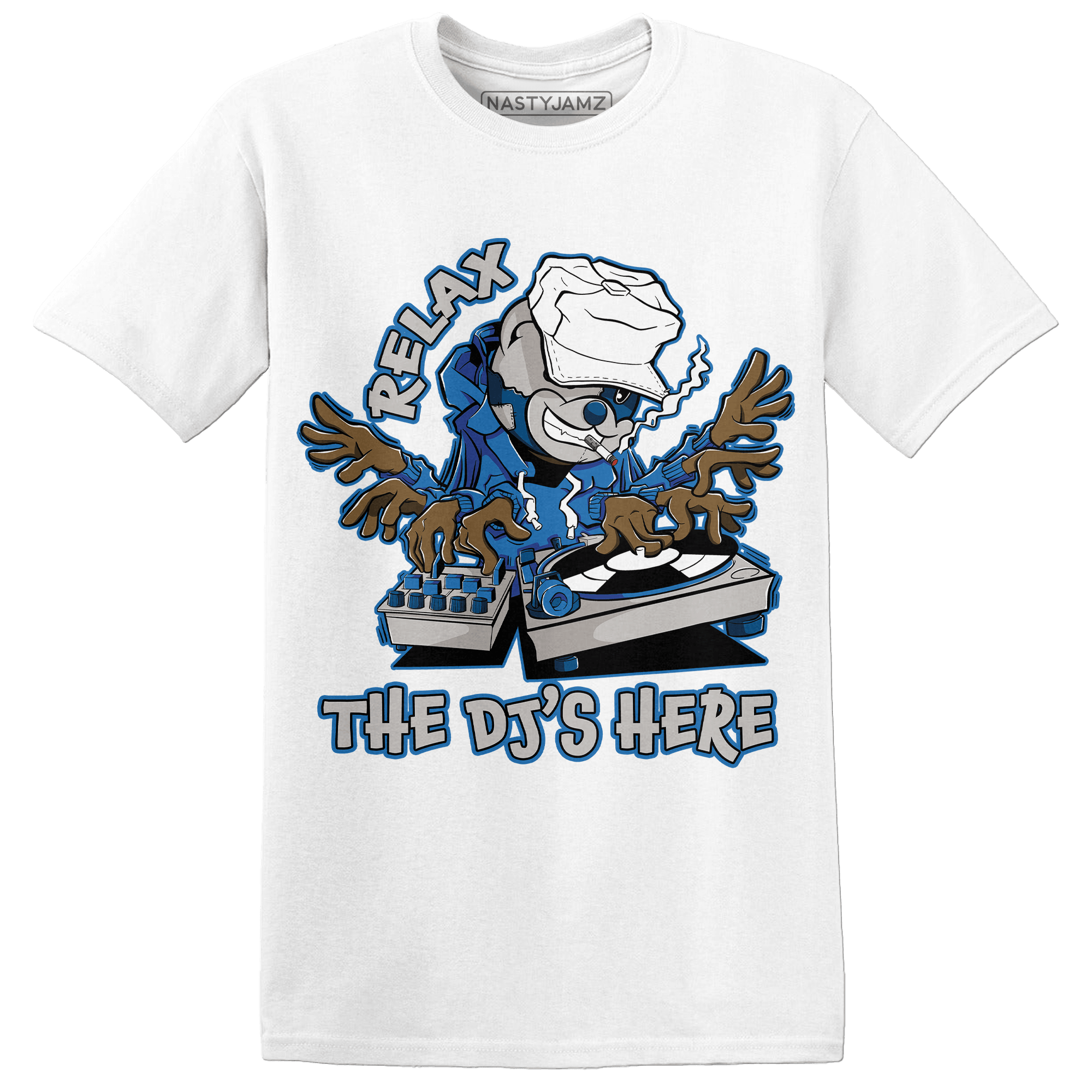 Industrial Blue 4s T Shirt Match BER The DJ Here - NastyJamz