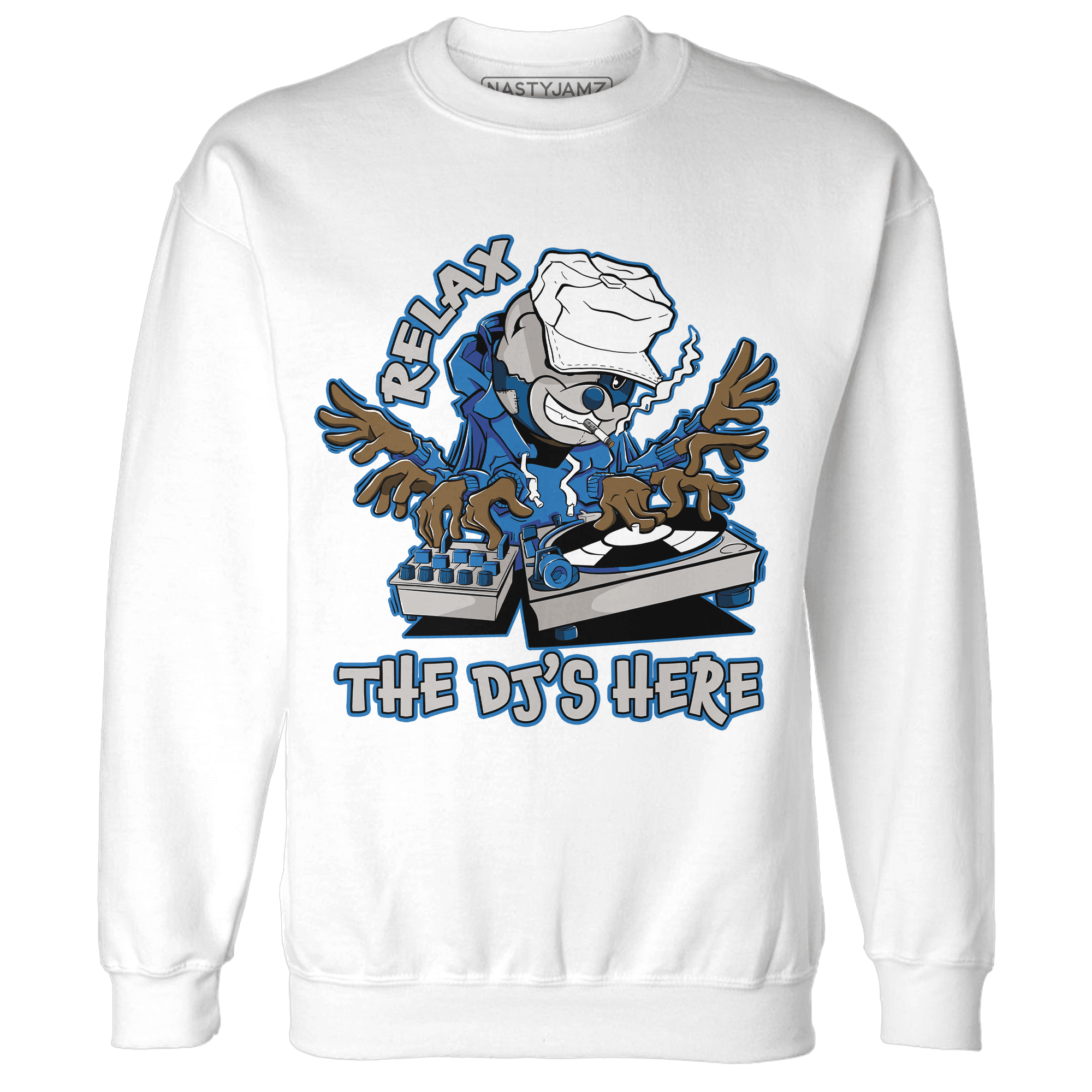 Industrial Blue 4s Sweatshirt Match BER The DJ Here - NastyJamz