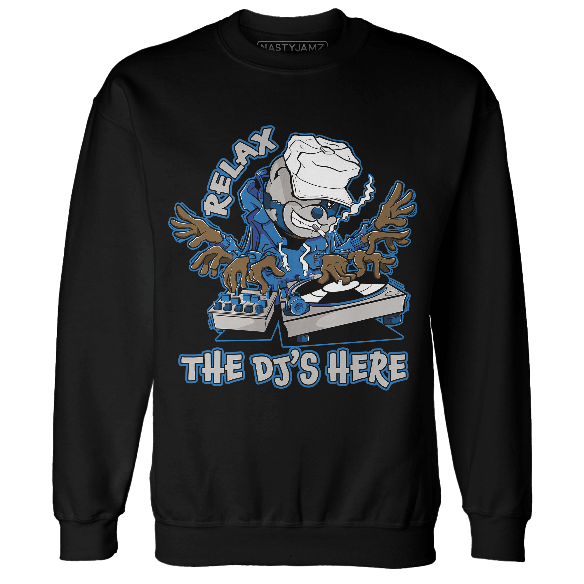 Industrial Blue 4s Sweatshirt Match BER The DJ Here - NastyJamz