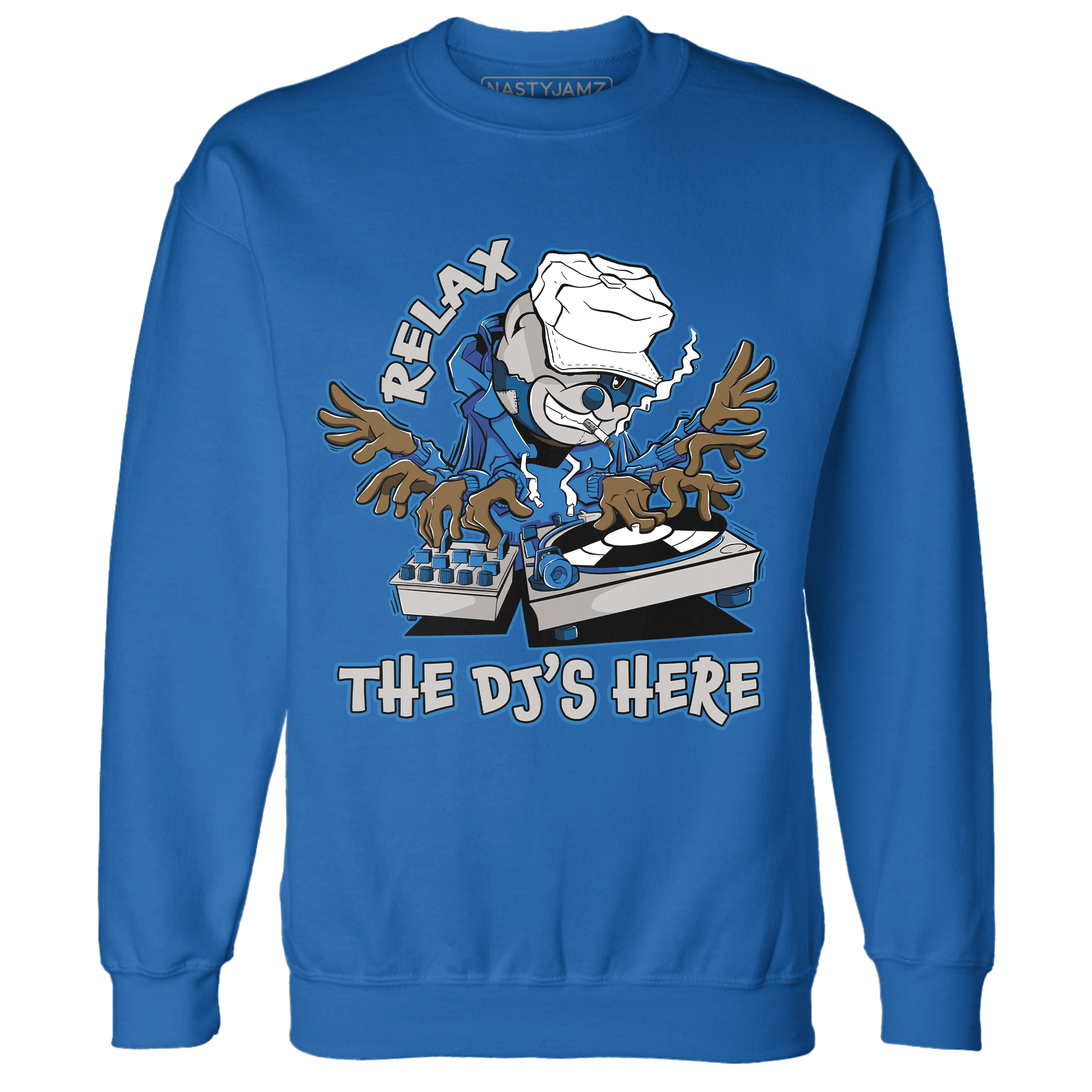 Industrial Blue 4s Sweatshirt Match BER The DJ Here - NastyJamz