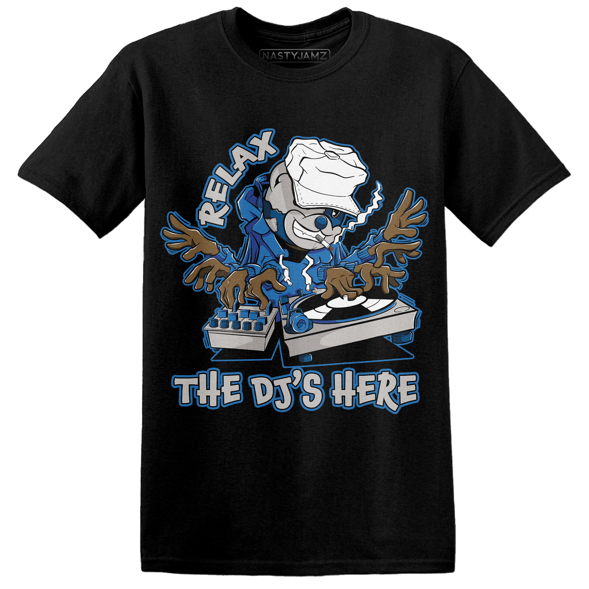 Industrial Blue 4s T Shirt Match BER The DJ Here - NastyJamz