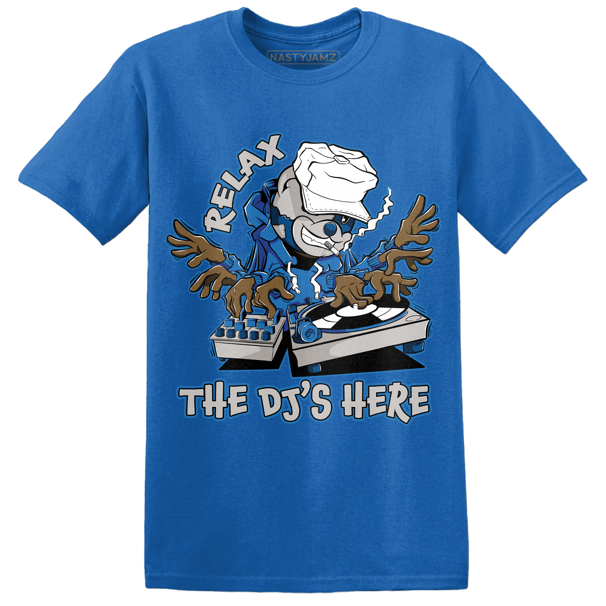 Industrial Blue 4s T Shirt Match BER The DJ Here - NastyJamz